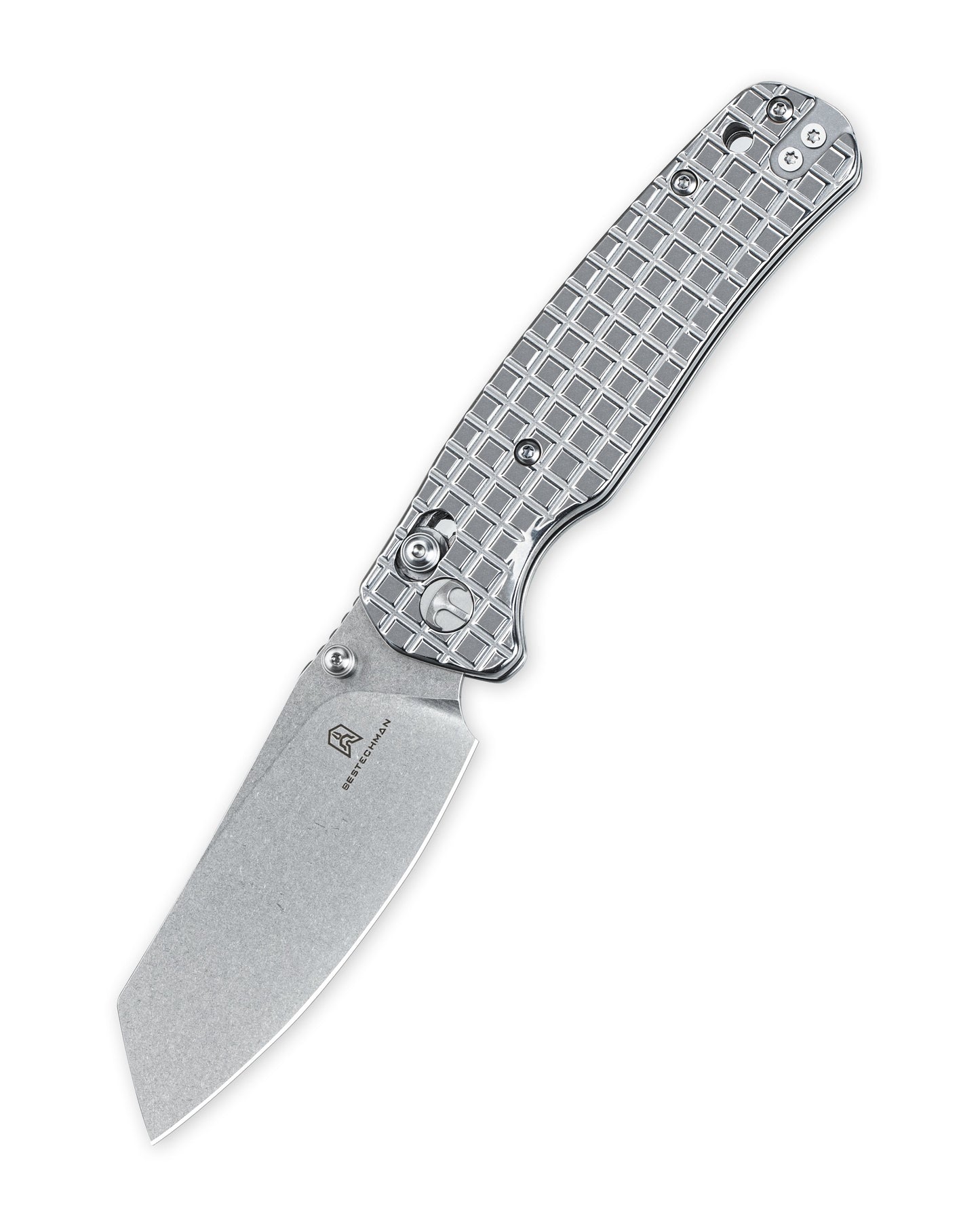 Bestechman Cicada's Wing BMK06-S-5 closed view – 3.15" 10Cr15MoV Stonewash, Stainless Steel Mirror Polish, B-Lock