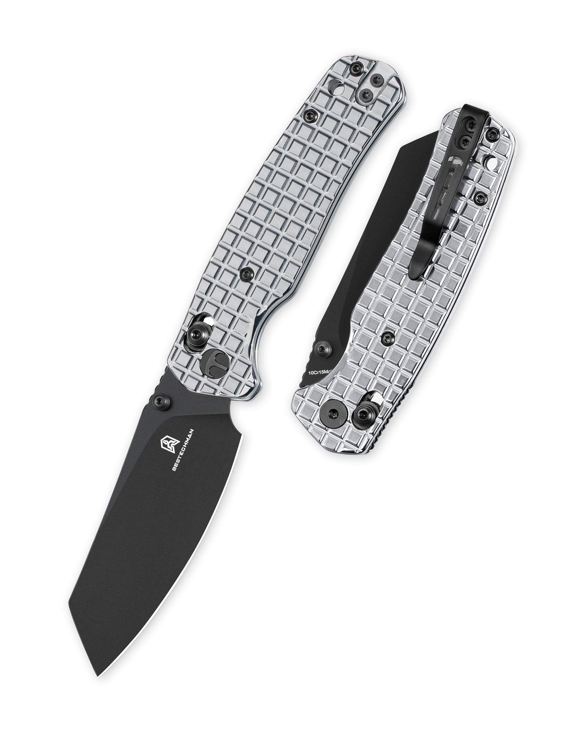 Bestechman Cicada's Wing BMK06-S-6 front view – 3.15" 10Cr15MoV Black PVD, Stainless Steel Mirror Polish, B-Lock