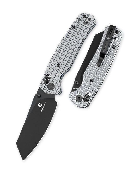 Bestechman Cicada's Wing BMK06-S-6 front view – 3.15" 10Cr15MoV Black PVD, Stainless Steel Mirror Polish, B-Lock