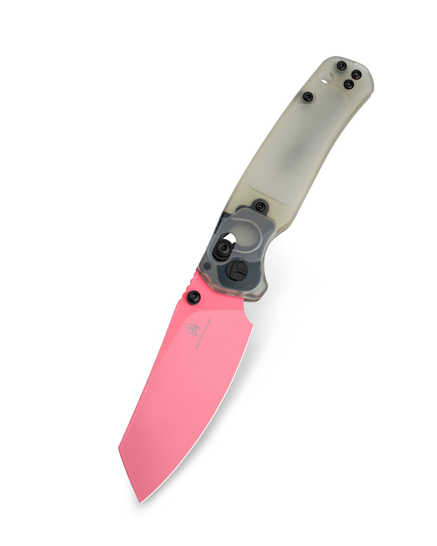 Bestechman Cicada's Wing BMK06H closed view – jade Ultem scales, deep carry clip, 1.87 oz