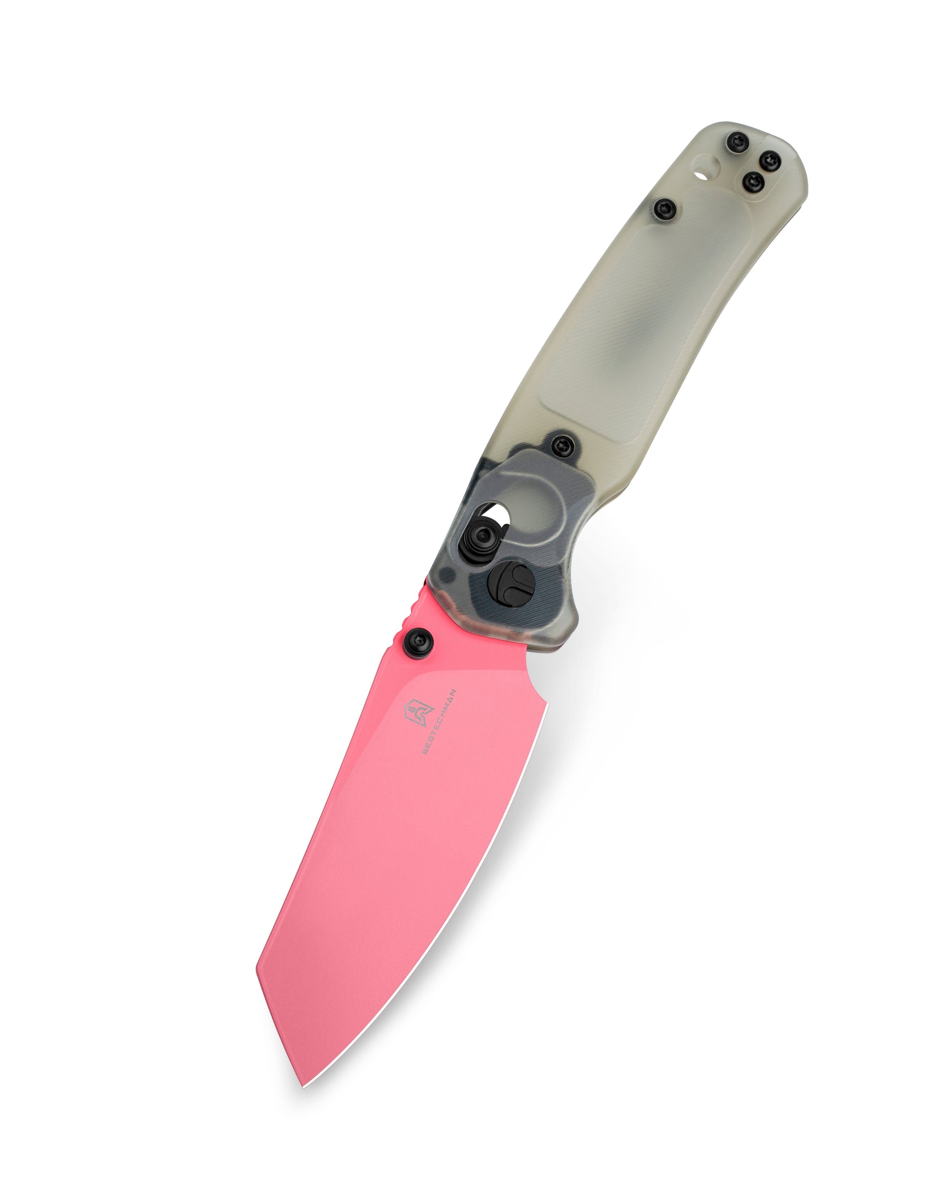 Bestechman Cicada's Wing BMK06H closed view – jade Ultem scales, deep carry clip, 1.87 oz