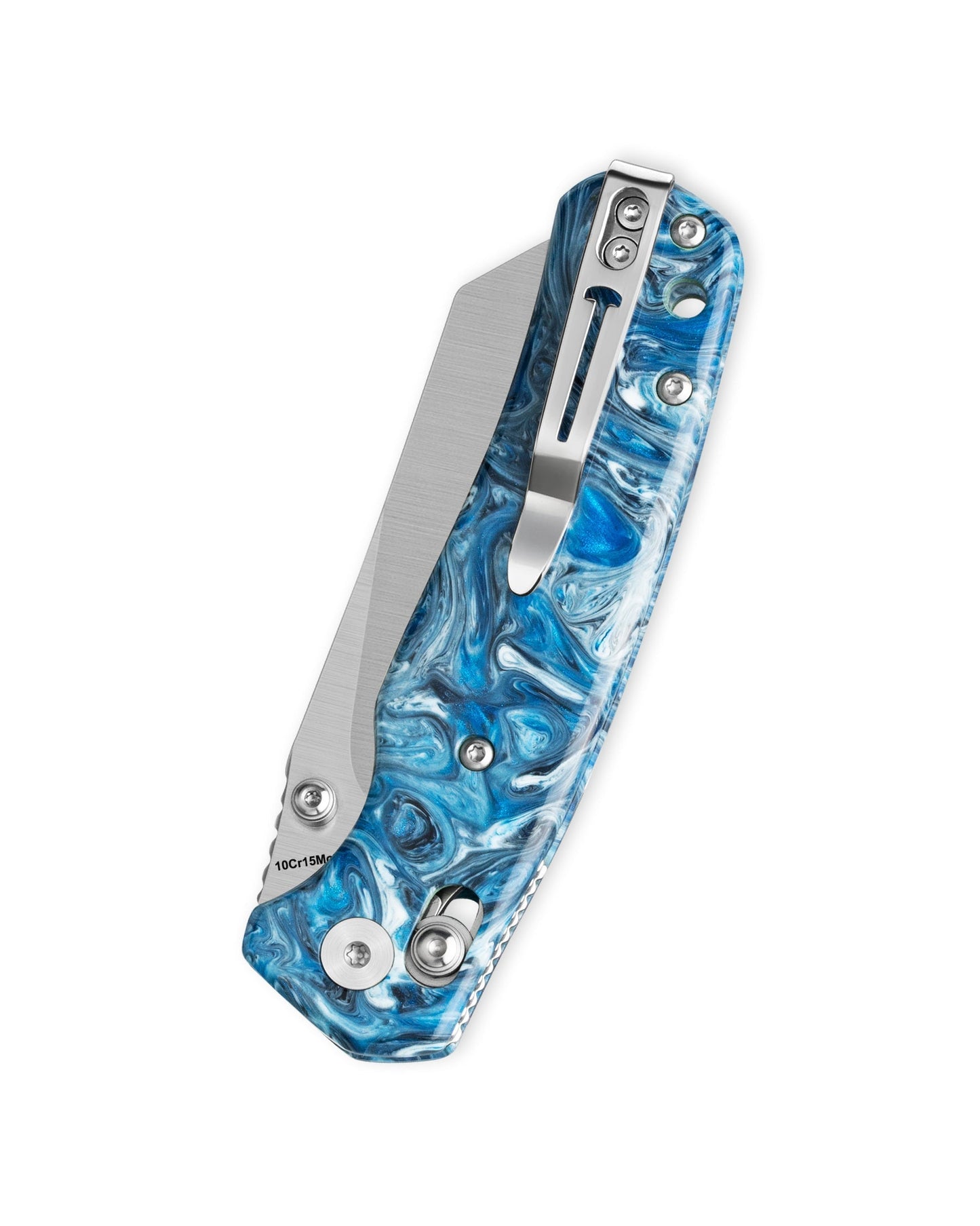 Bestechman Cicada's Wing BMK06Q blade detail – 3.15" satin 10Cr15MoV, 59-61 HRC