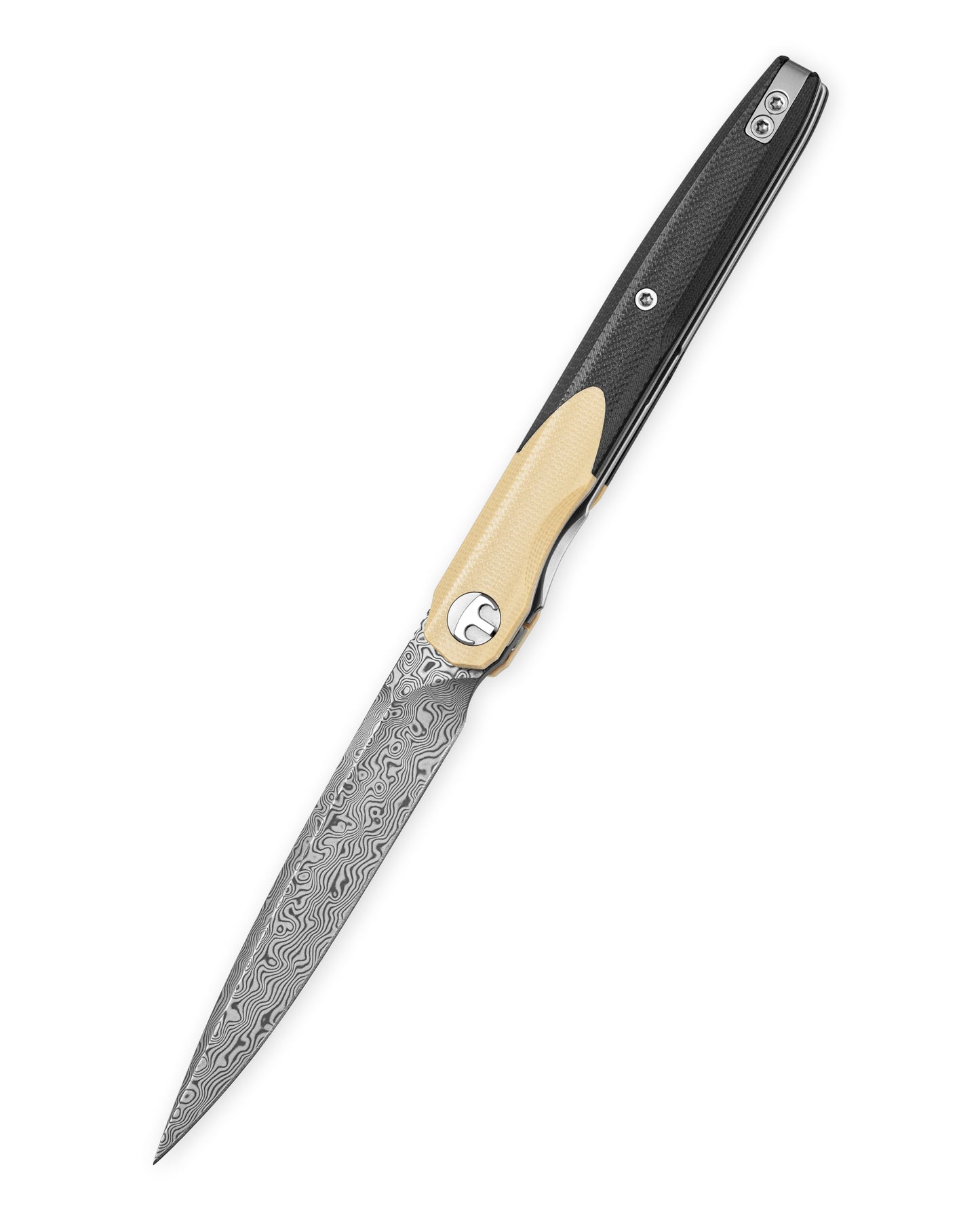 Bestechman LANZA BMK14-D-2 closed view – khaki and black G10 scales, deep carry clip