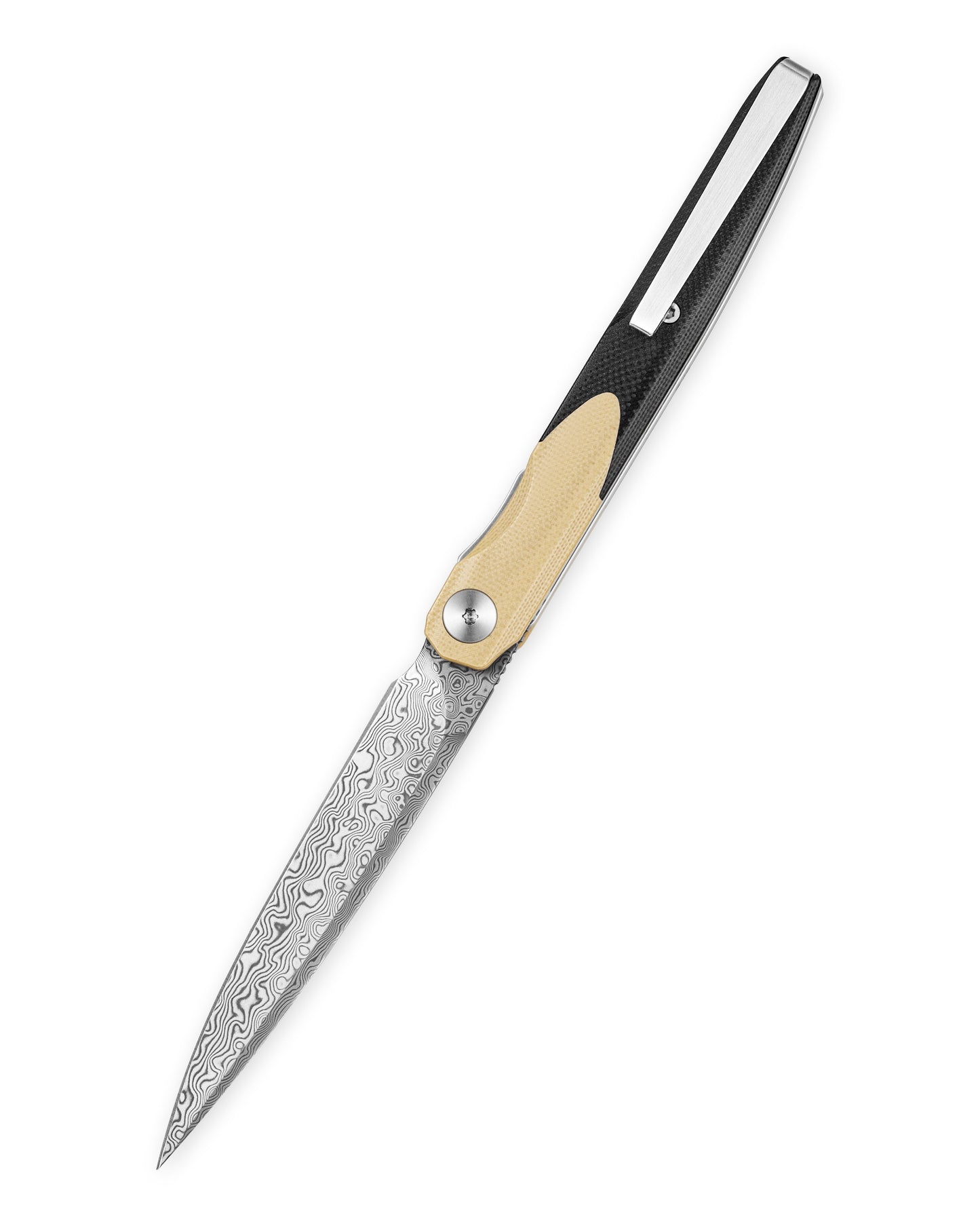 Bestechman LANZA BMK14-D-2 open position – front flipper deployed, liner lock engaged, 7.49″ OAL