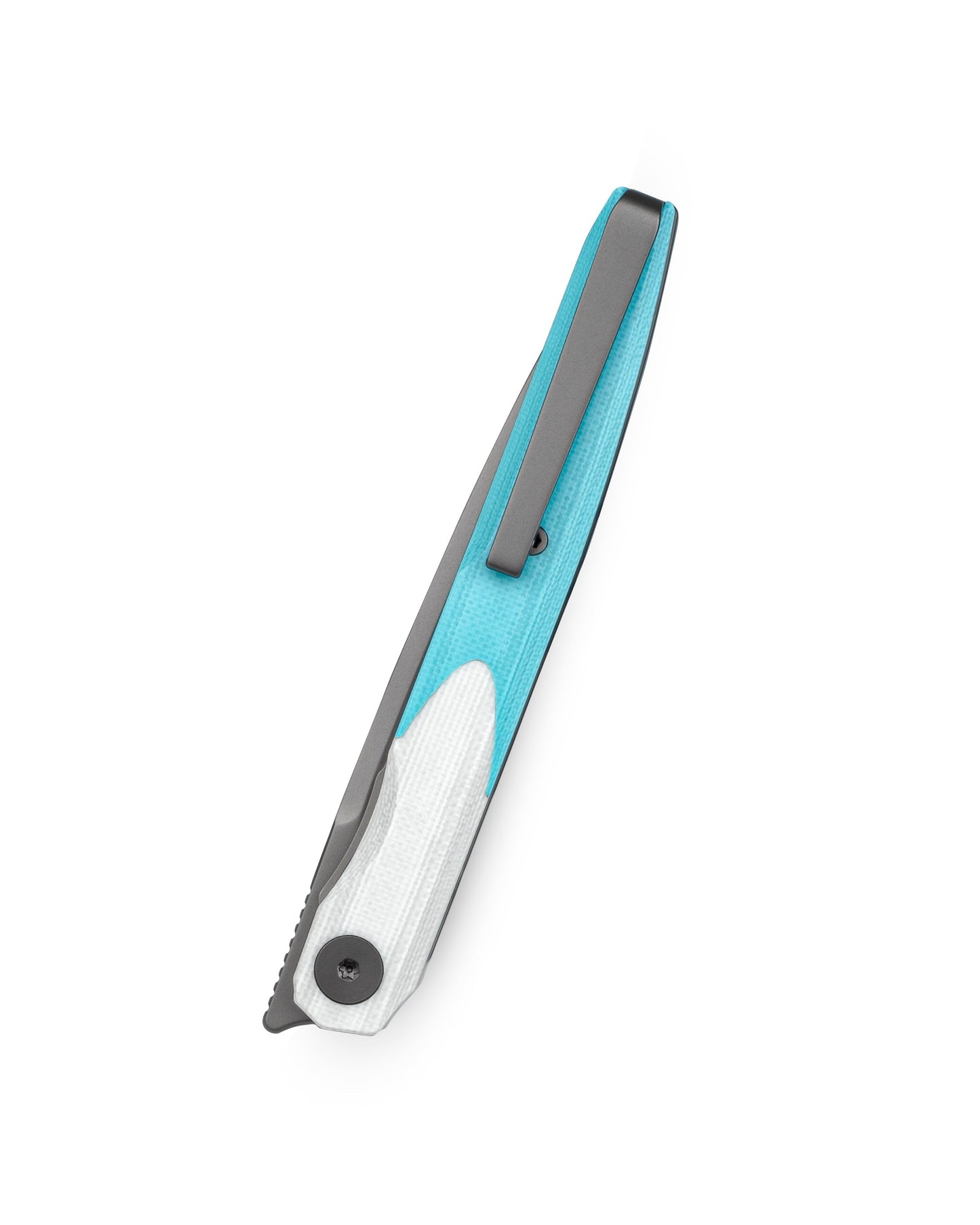 Bestechman LANZA BMK14D blade detail – Grey PVD finish, 3.45" 14C28N steel