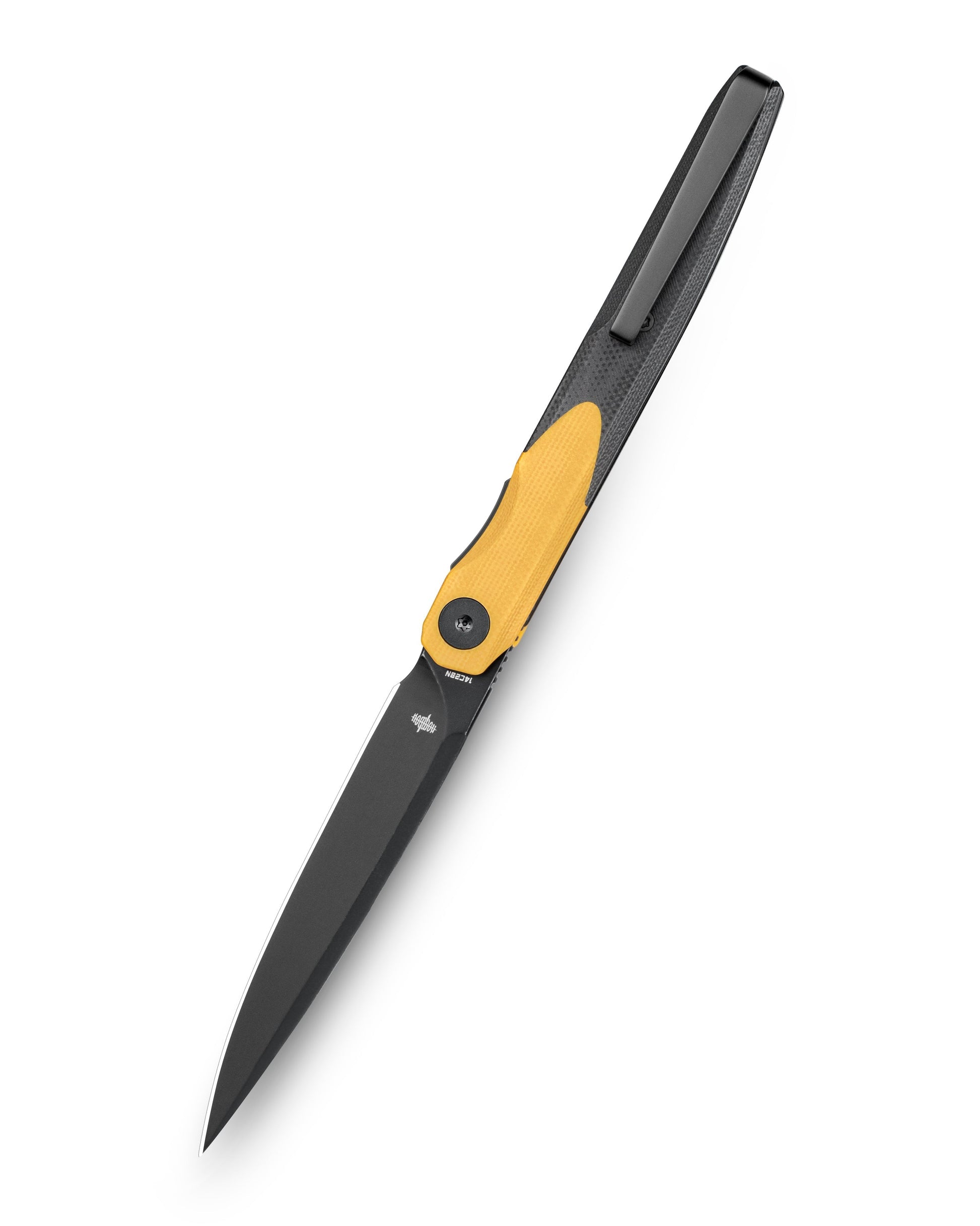 Bestechman LANZA BMK14F open position – front flipper deployed, liner lock engaged, 7.49″ OAL