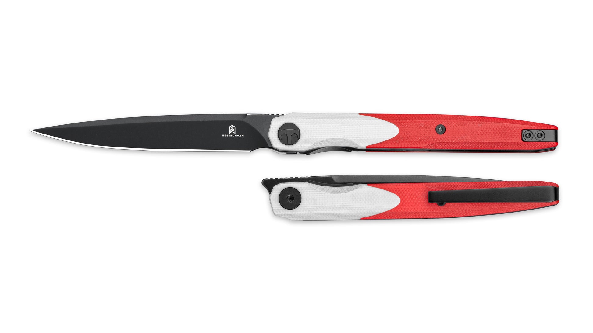 Bestechman LANZA BMK14G blade detail – 14C28N Black Stonewash finish, 3.45″ blade