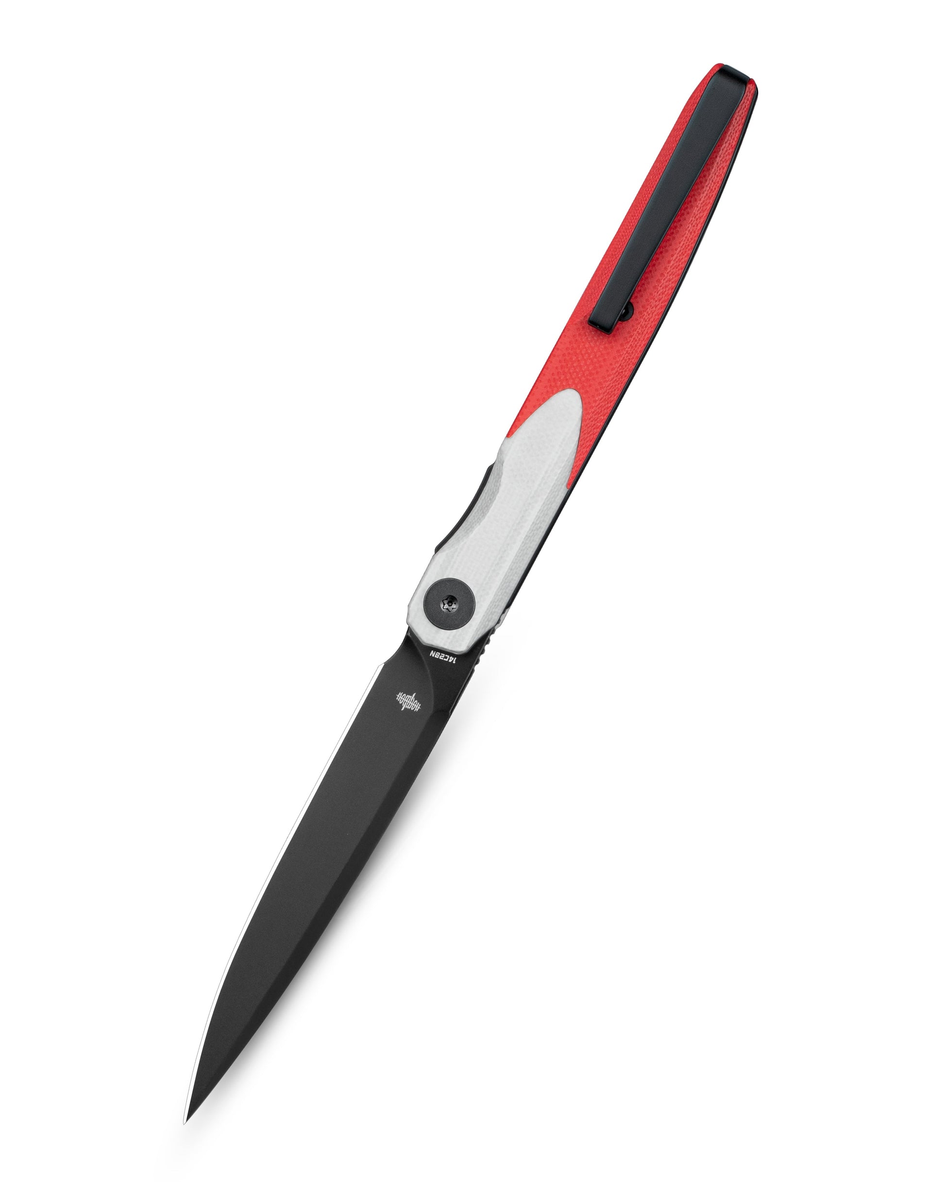 Bestechman LANZA BMK14G white and red G10 handle – two-tone scales, liner lock