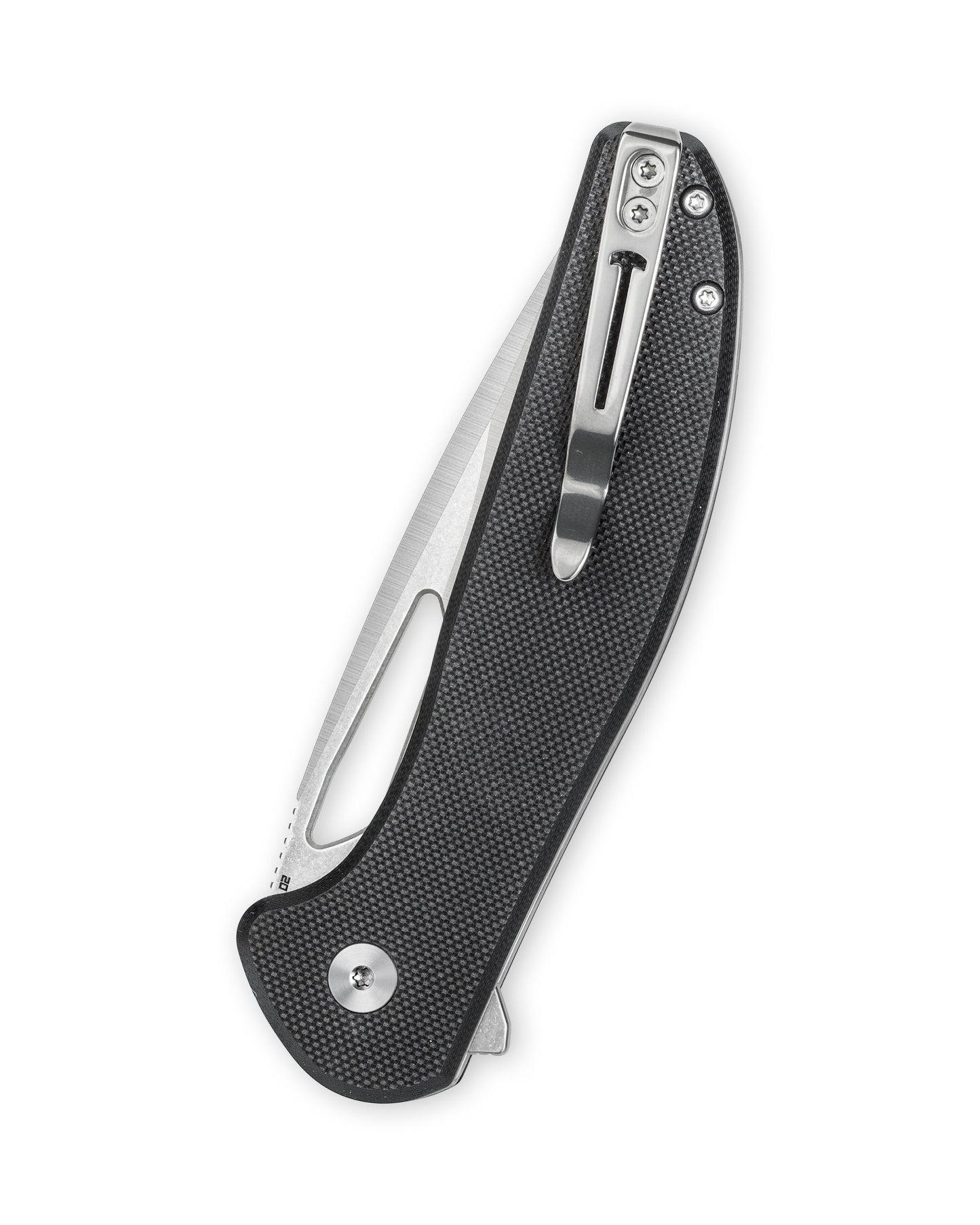 Bestechman Whalefin BMK18A side view – 7.93" overall length, reversible deep carry pocket clip