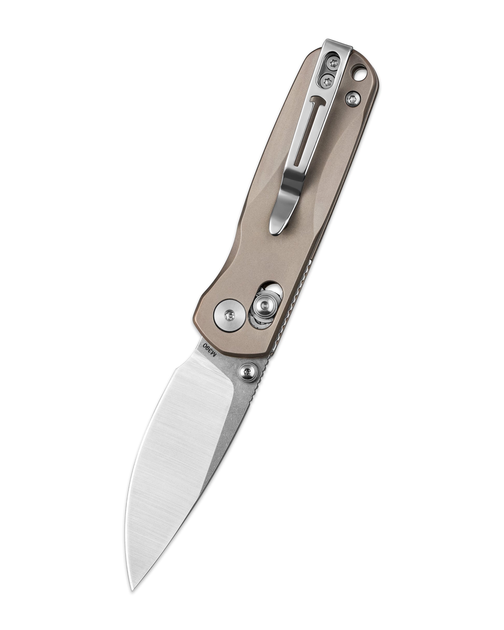 Bestechman SPRITE BMK21B open position – B-Lock engaged, thumb stud access