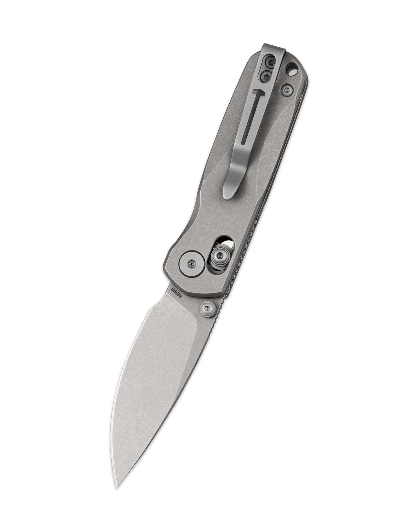 Bestechman SPRITE BMK21D blade detail – M390 dark bead blast stonewash finish, 62 HRC