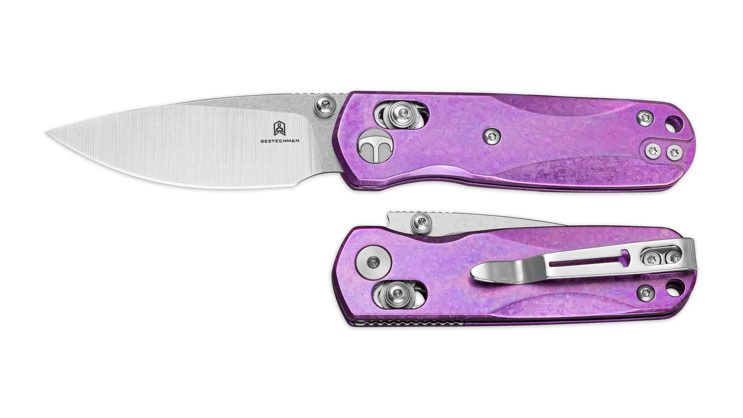 Bestechman SPRITE BMK21H crystallized titanium handle – purple iridescent crystallized Ti scales, B-Lock