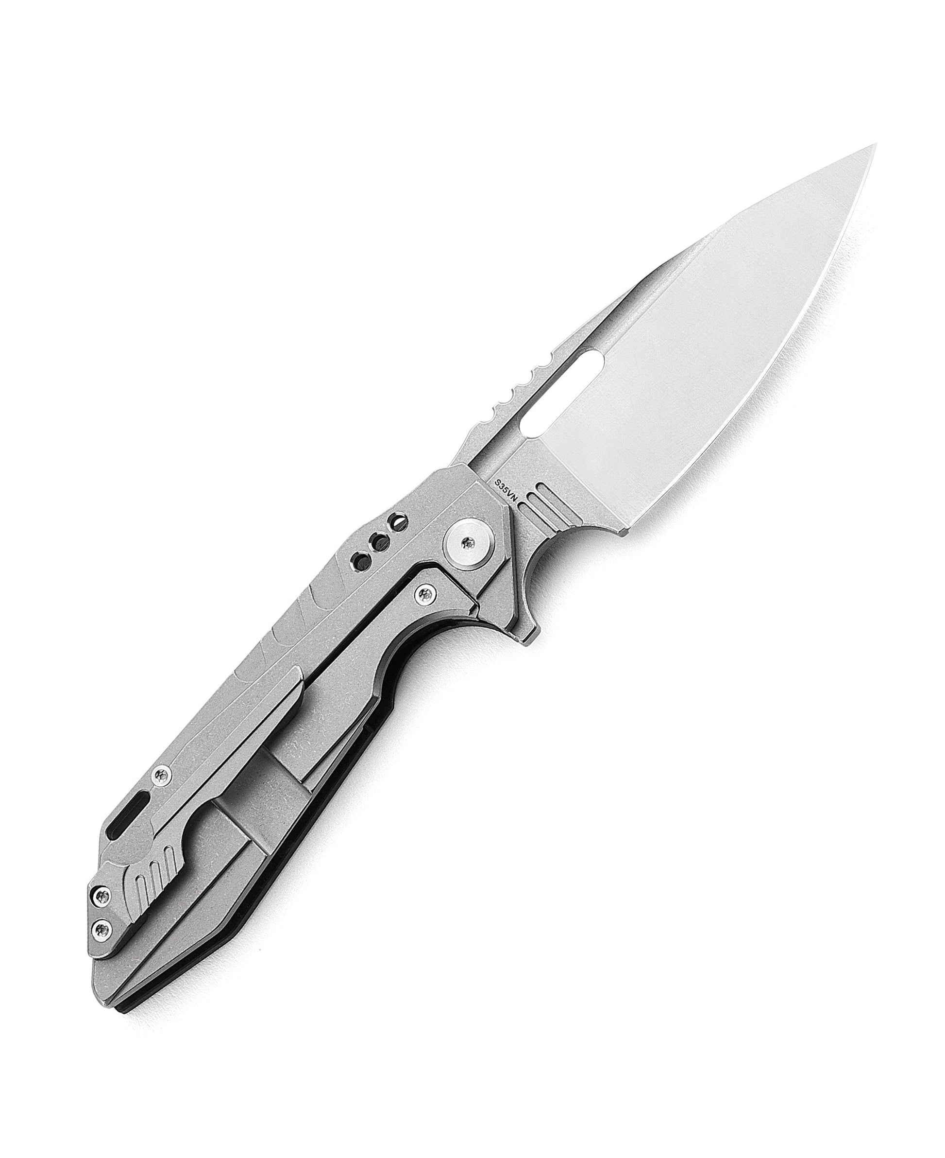 Bestech Shodan BT1910C blade detail – 3.86" S35VN stone wash and satin finish, 0.157" thickness