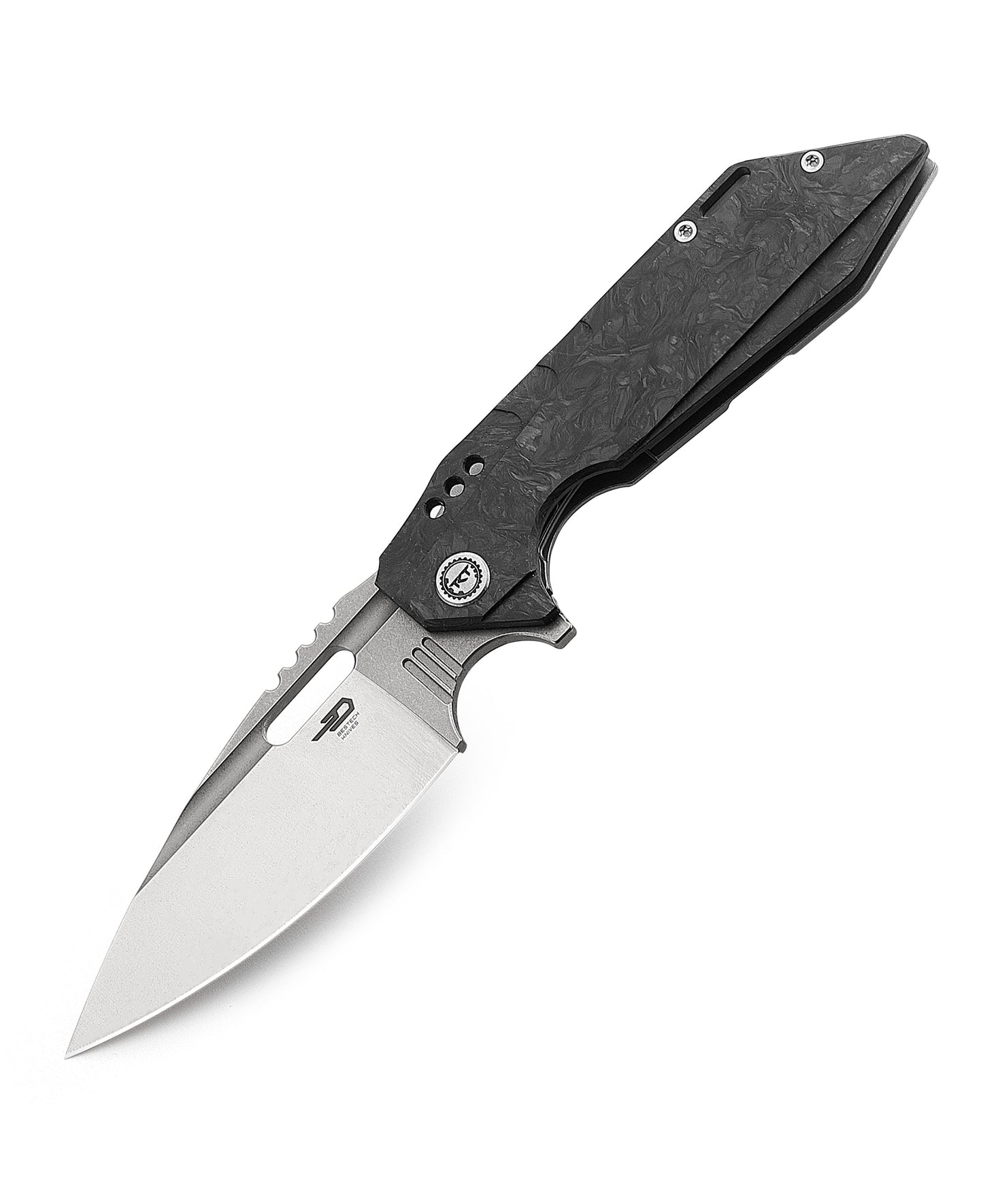 Bestech Shodan BT1910C side view – Toddknifeandtool design, 124g, ceramic ball bearing pivot