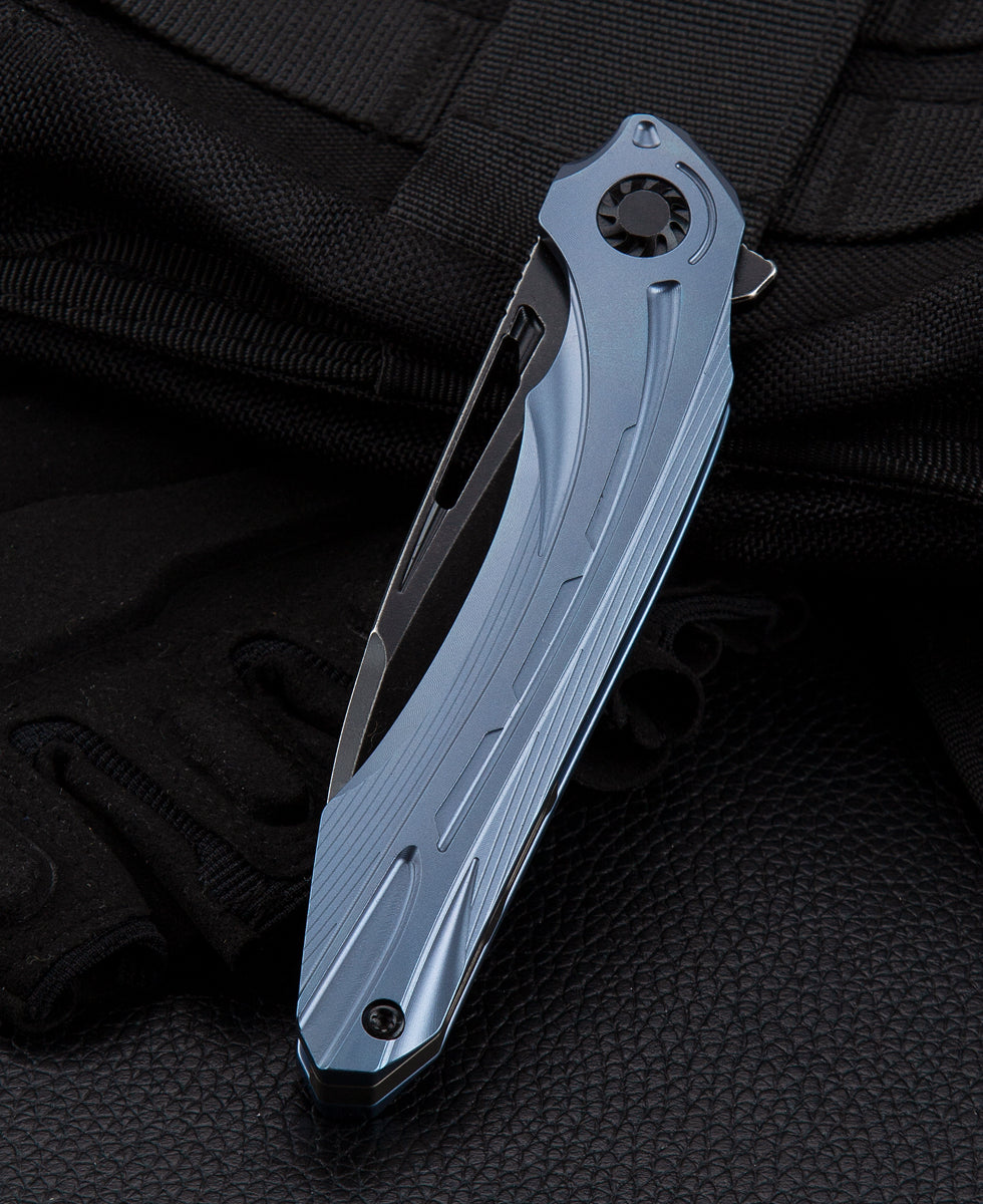 Bestech Wibra BT2001C blade detail – 3.43" M390 black stonewash finish