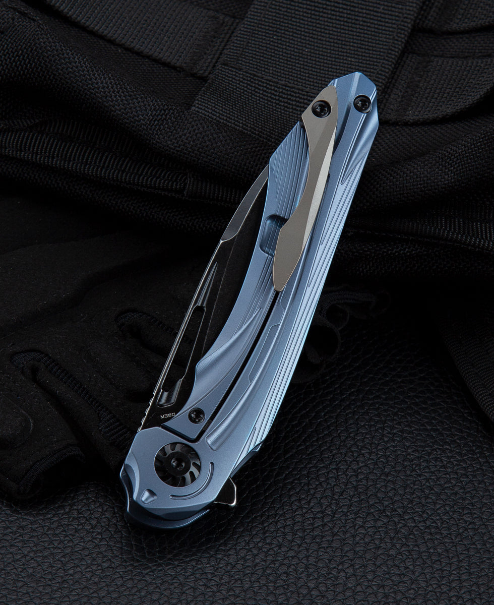 Bestech Wibra BT2001C side view – KOMBOU-designed titanium frame lock folder