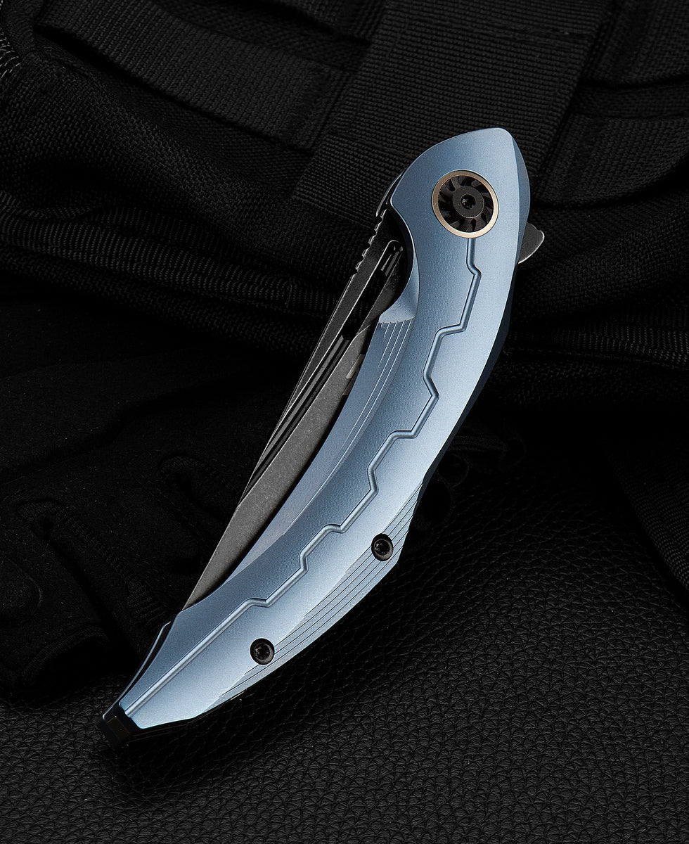 Bestech Marukka BT2002B blade detail – 3.62" M390 black stonewash finish, 3.8mm thick