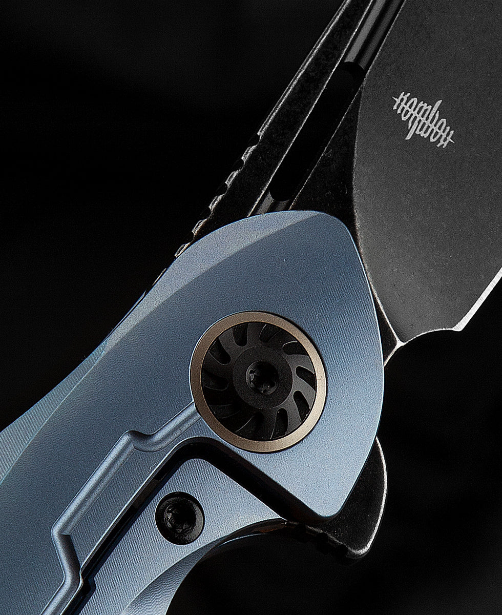 Bestech Marukka BT2002B spine detail – 3.8mm M390 blade, ceramic ball bearing pivot