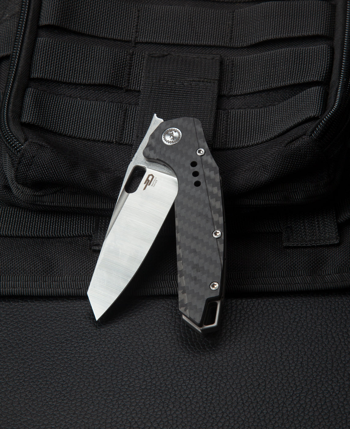 Bestech Nyxie BT2209C open position – 3.43 inch S35VN blade fully deployed on grey titanium frame lock