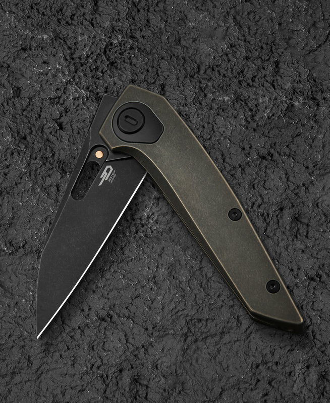 Bestech VK-Void BT2305D clip detail – titanium pocket clip black bronze stonewash finish