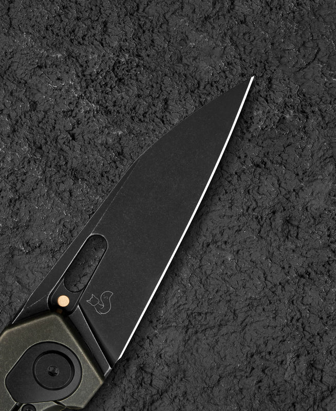 Bestech VK-Void BT2305D red copper inlay detail – signature Vulpex Knives copper accent on Elmax blade