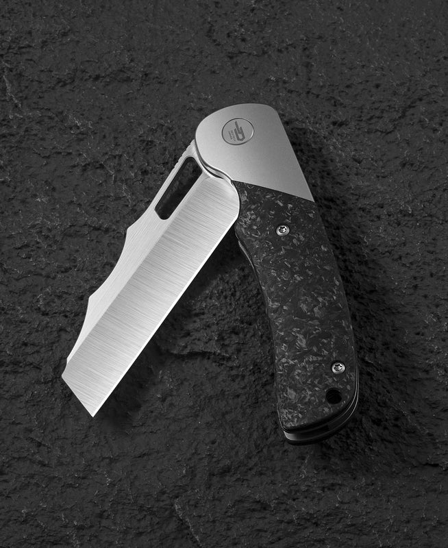 Bestech Syn BT2306A blade detail – Elmax 3.57 inch hollow grind hand rubbed satin flat satin finish