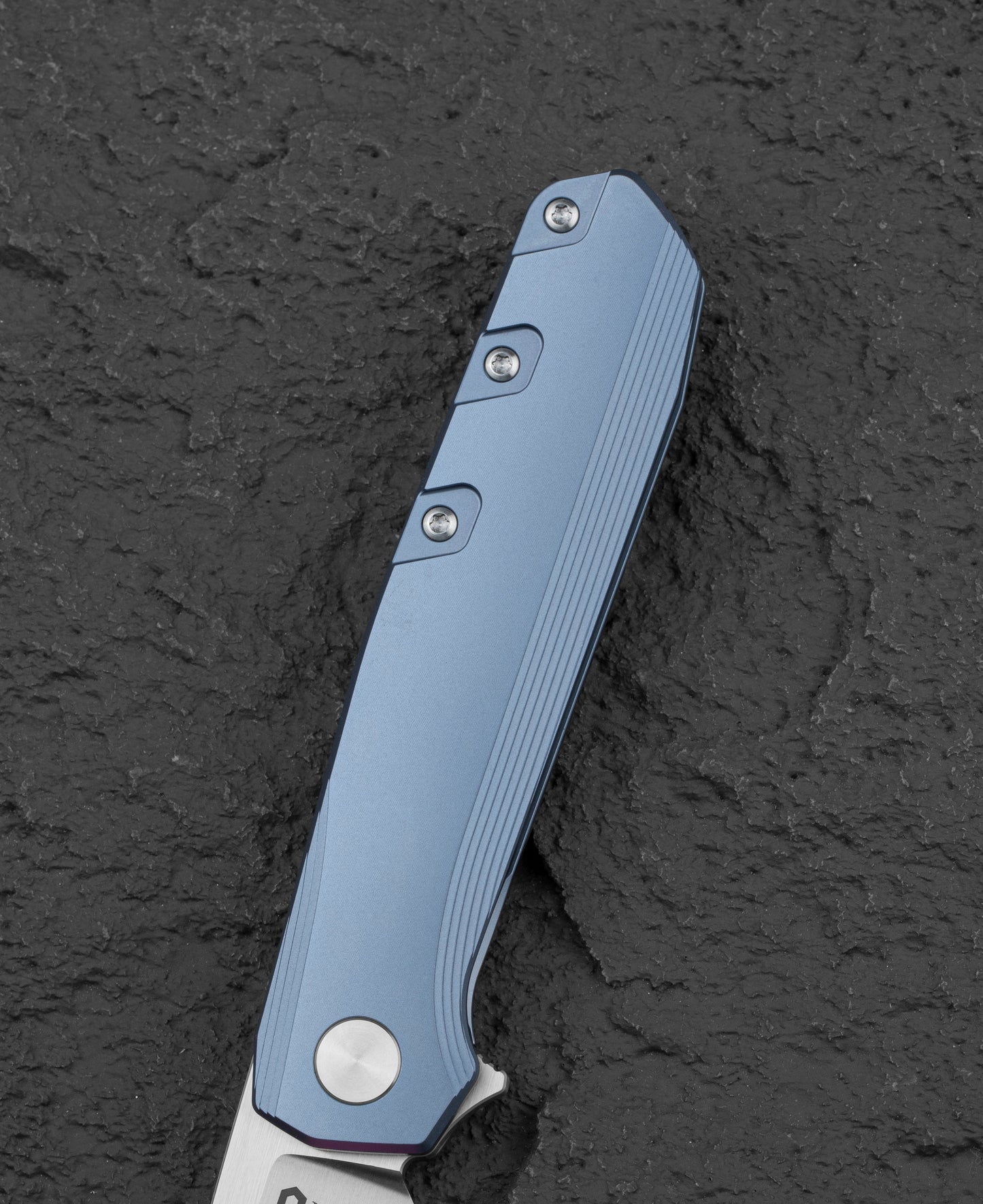 Bestech 9 BT2408C Blue Titanium M390 brrknives EDC Folding Knife Carry View