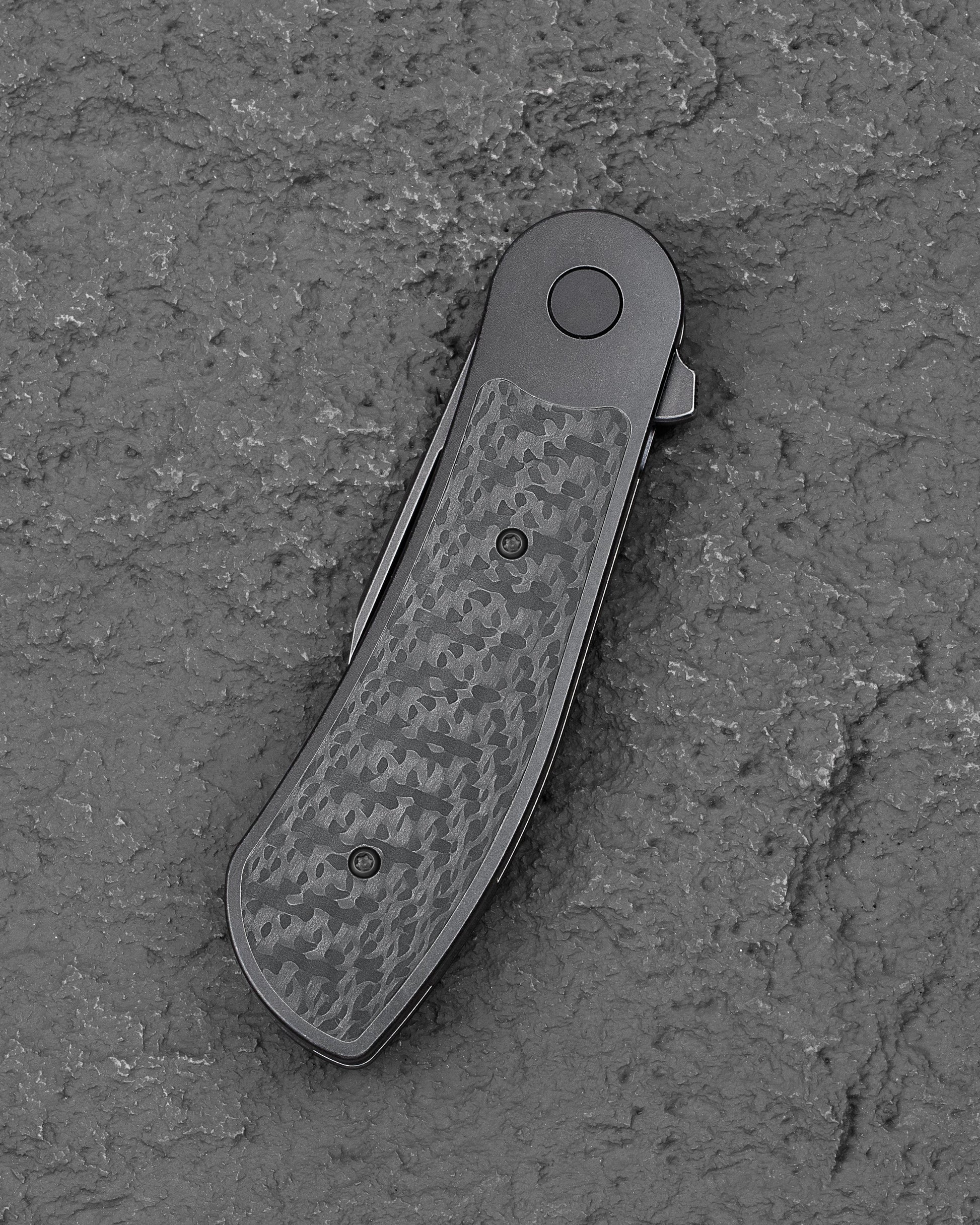 Bestech Vestige BT2411D Titanium Pocket Clip Black Stonewash Folding Knife Detail