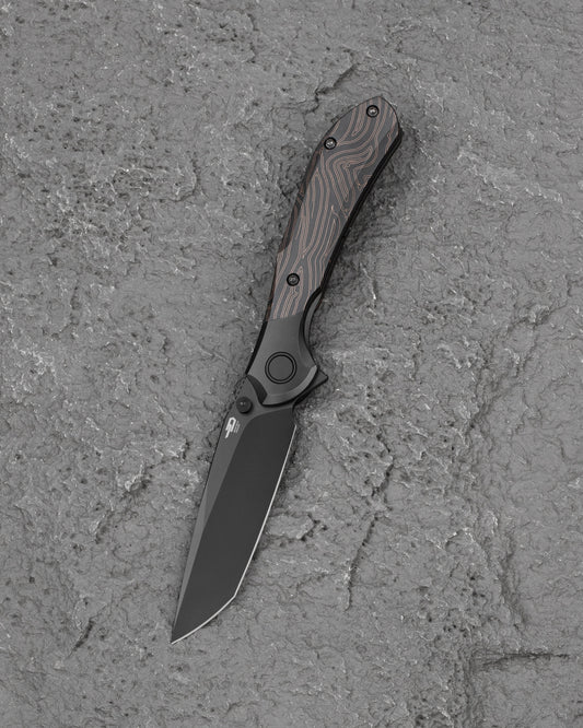 Bestech Constellation BT2501B MagnaCut Black PVD Blade Titanium G10 Frame Lock Folding Knife Front View