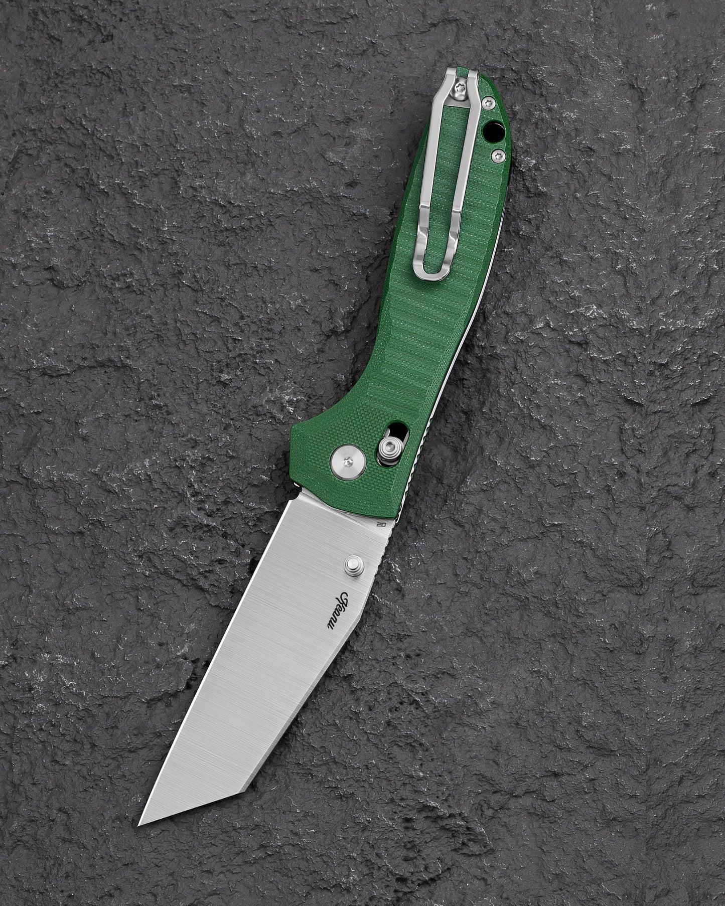 Bestech Liger BTKG61B closed view – OD Green G10 handle, B-Lock folding knife