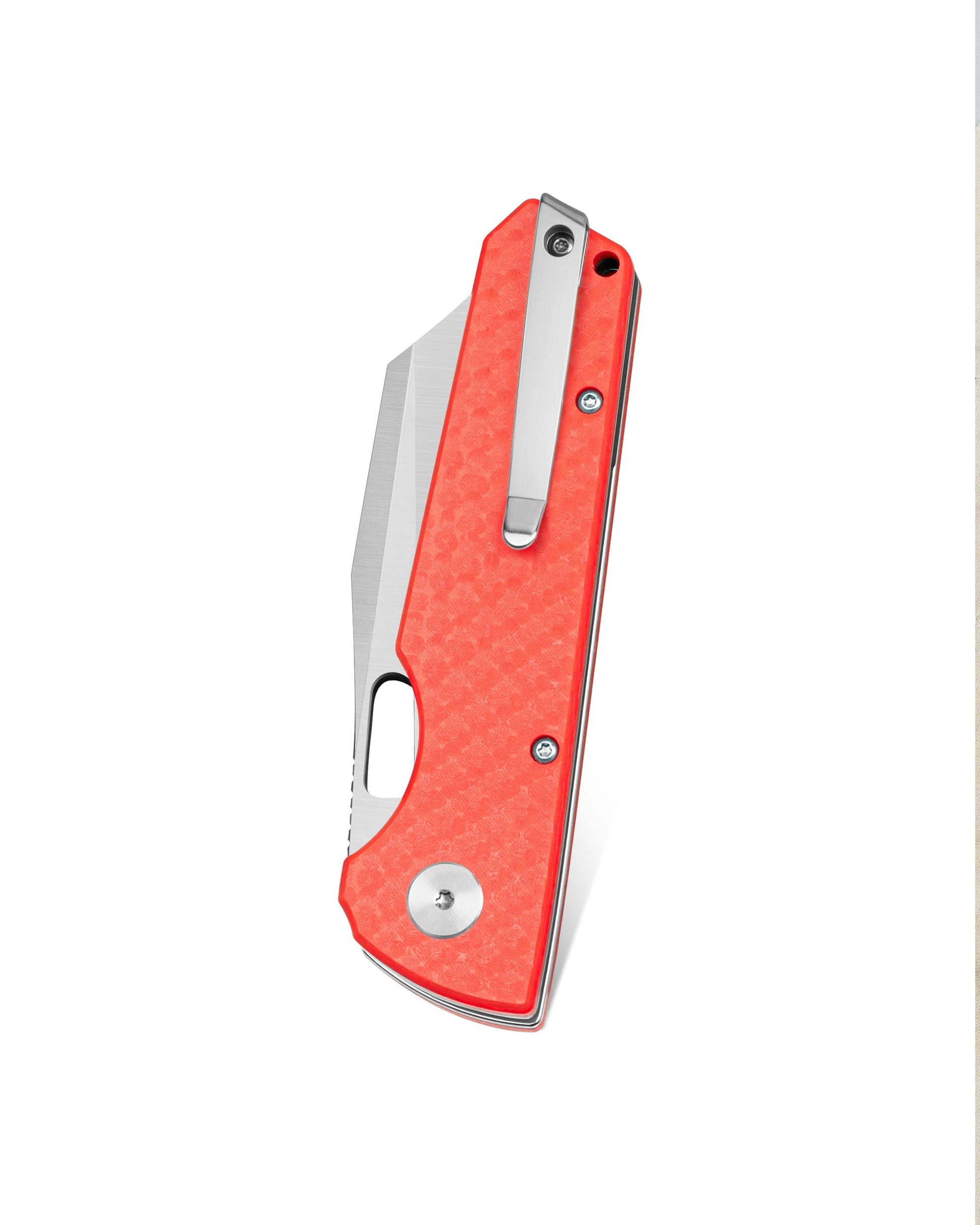 Bestechman Guardian BTKMK11C blade detail – D2 Satin edge and Red G10 handle scales