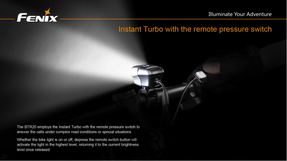 Fenix BTR20 CREE XM-L T6 800 Lumen NEUTRAL WHITE Rechargeable LED Bicycle Light