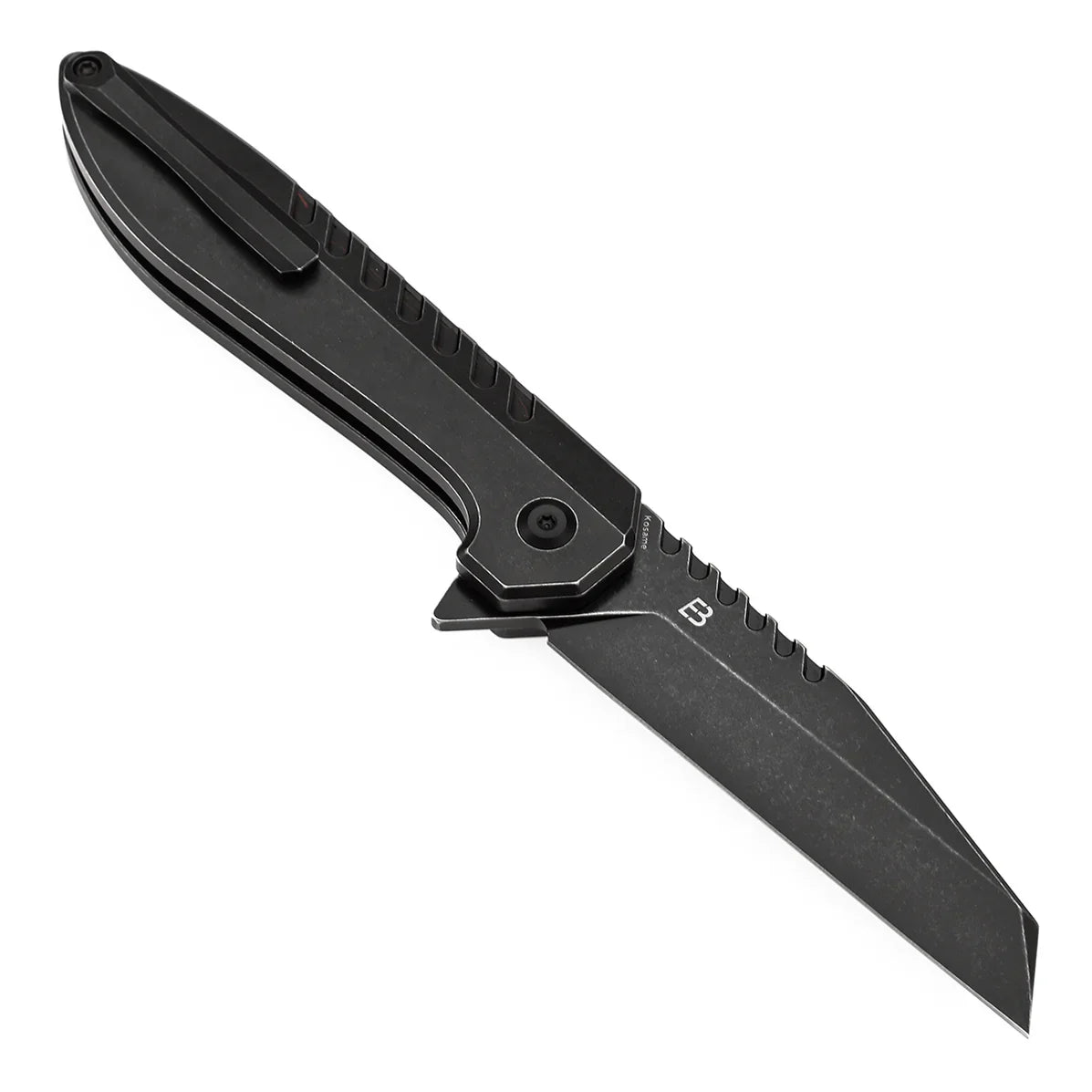Kansept Kosame Button Lock T1093F5 – 3.37" 154CM Blade, Blackwash Titanium with Black & Red G-Mascus Inlay, by Ei Spade Design