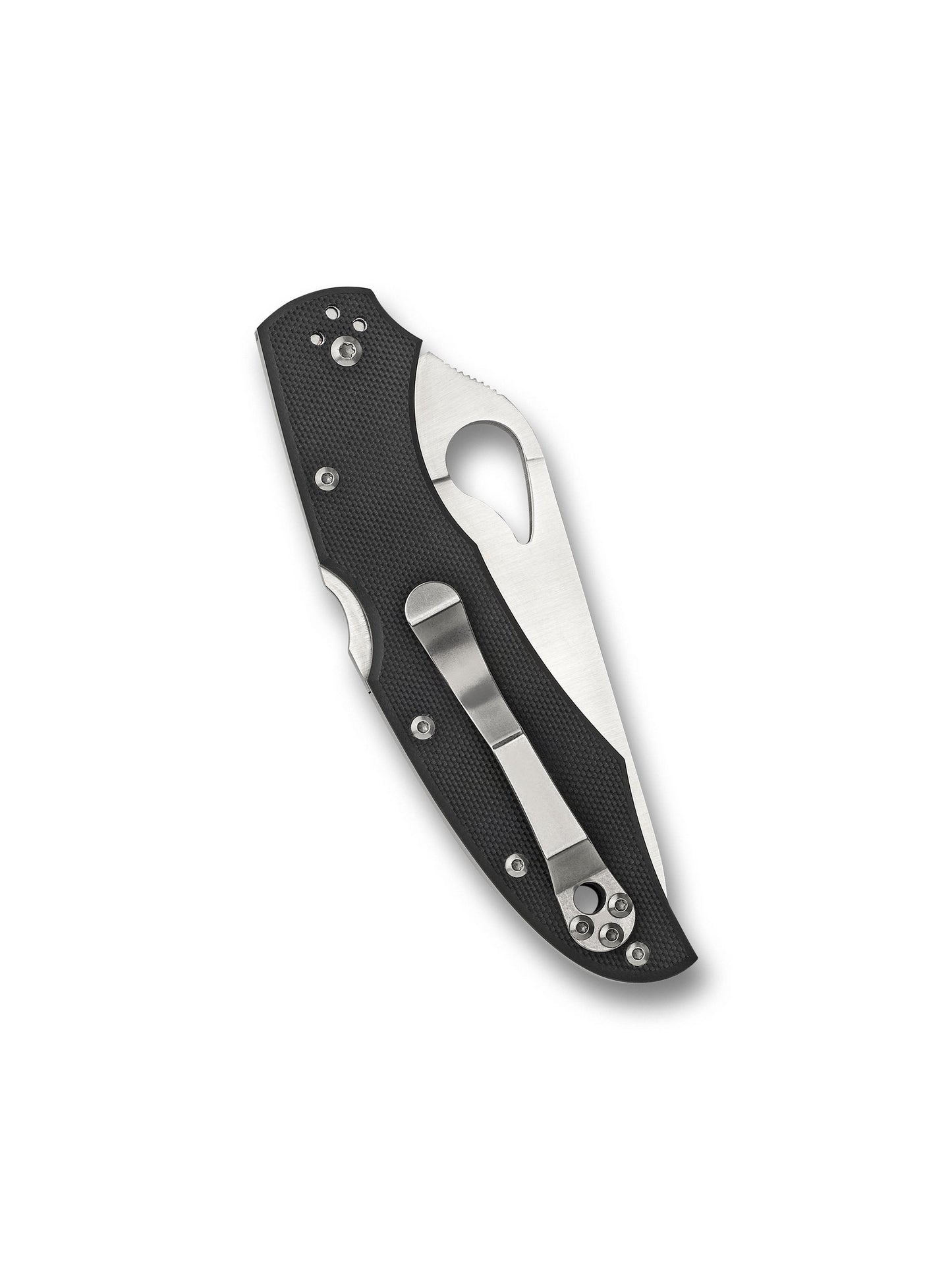 Spyderco Byrd Cara Cara 2 BY03GP2 closed showing black G-10 handle and pocket clip