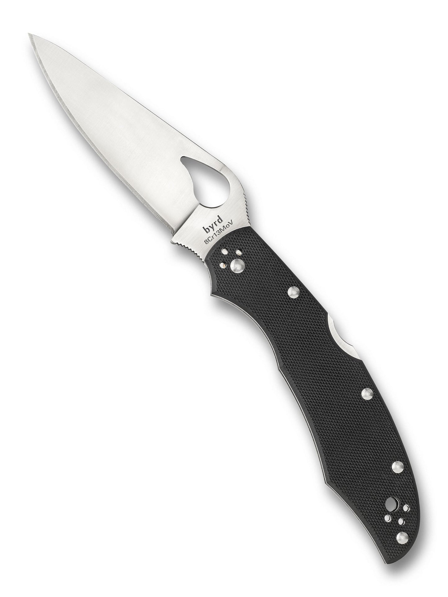 Spyderco Byrd Cara Cara 2 BY03GP2 open showing 3.77 inch 8Cr13MoV leaf blade