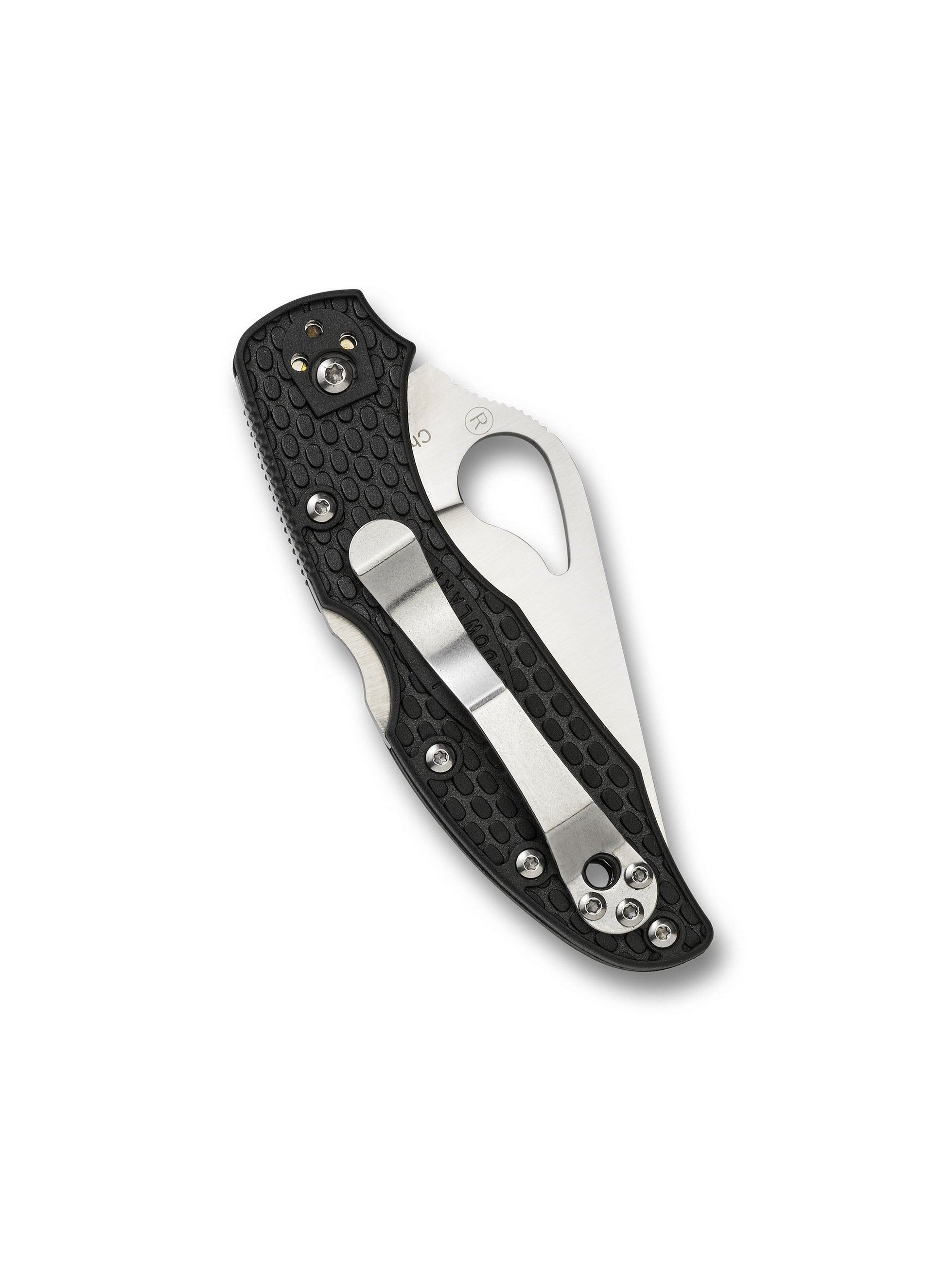 Spyderco Byrd Meadowlark 2 BY04PSBK2 closed showing black FRN handle and pocket clip
