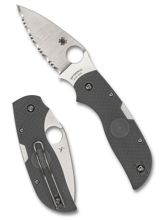 Spyderco Chaparral Lightweight C152SGY front view – 2.80" satin CTS XHP SpyderEdge folding knife