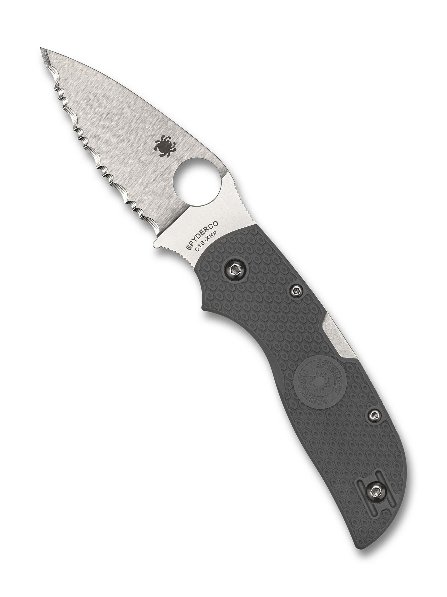 Spyderco Chaparral Lightweight C152SGY open position showing CTS XHP SpyderEdge blade