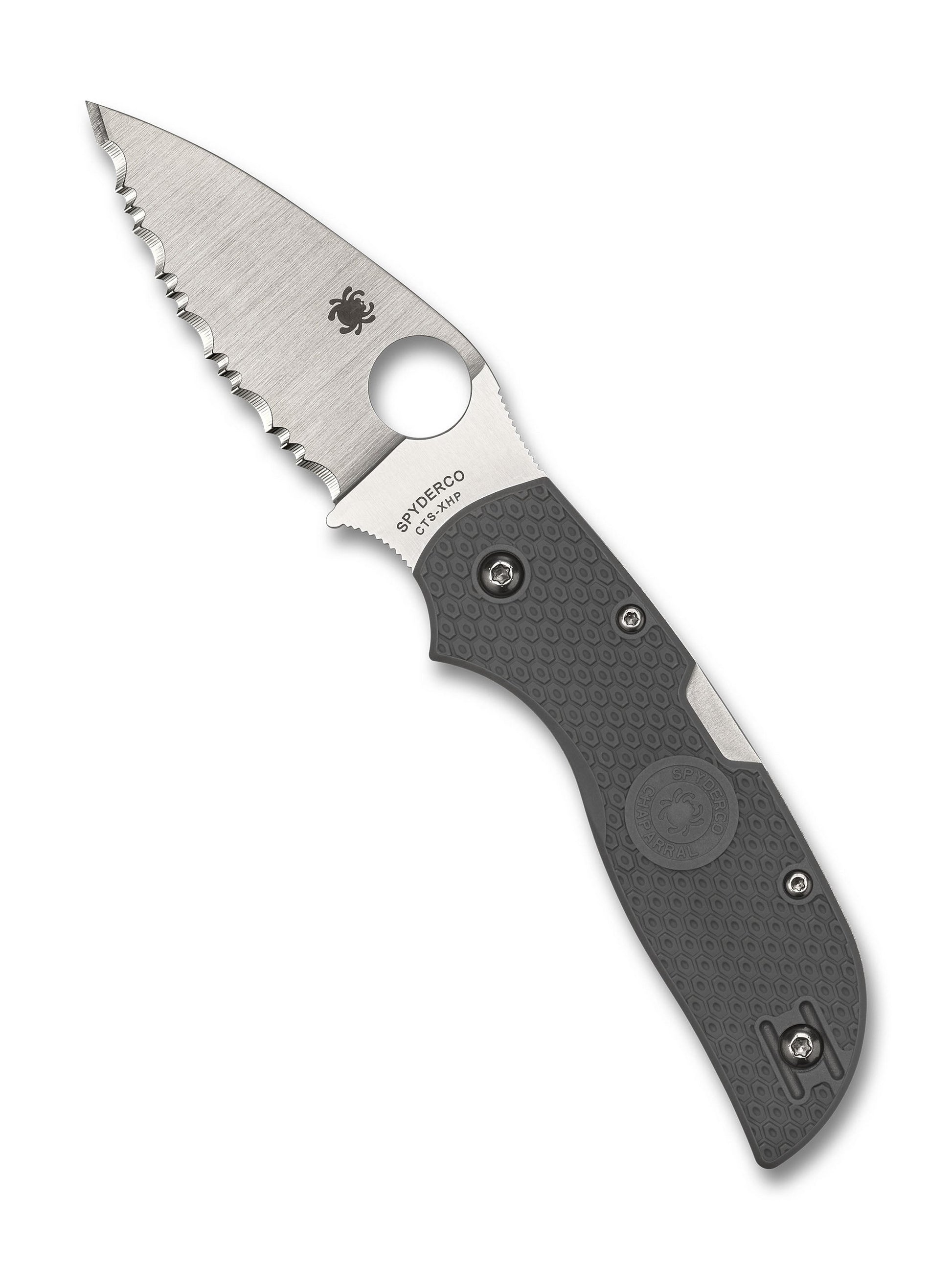 Spyderco Chaparral Lightweight C152SGY open position showing CTS XHP SpyderEdge blade