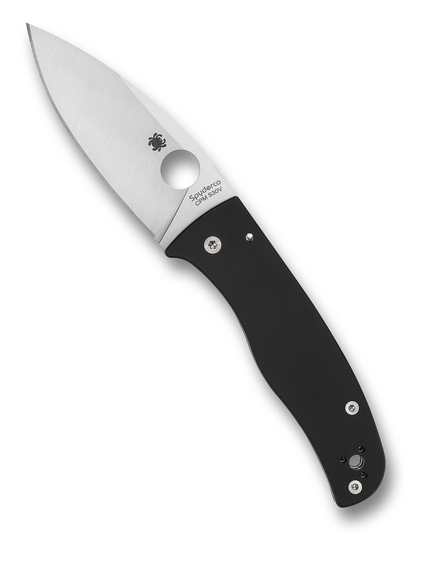 Spyderco Bodacious C263GP open showing satin leaf-shaped blade and Compression Lock