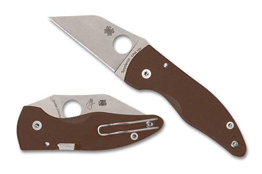 Spyderco MicroJimbo 15V Sprint Run C264GPBN15V front view – 2.45″ satin CPM-15V wharncliffe folding knife