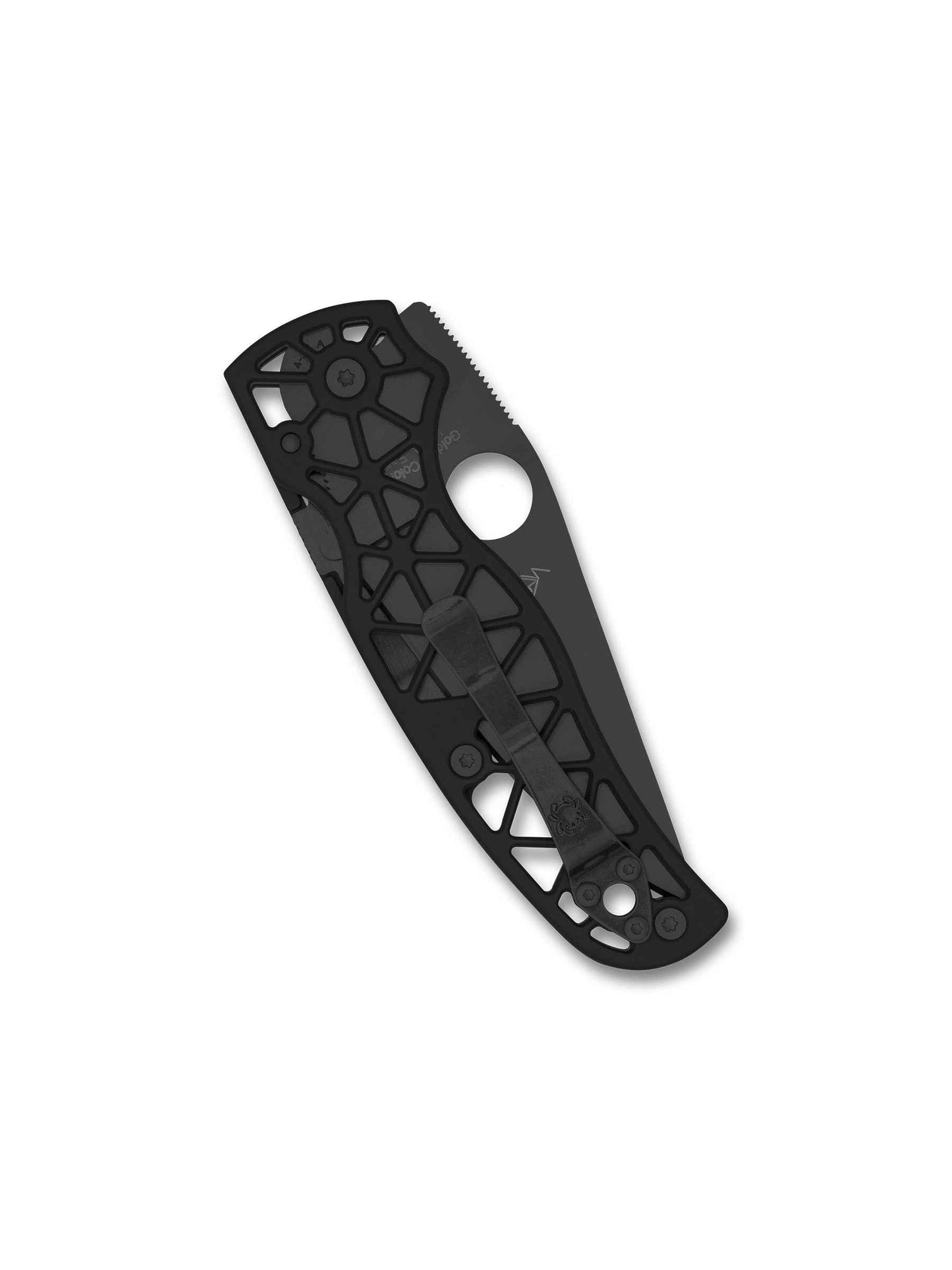 Spyderco Edgerati C266BKALBKP closed view – black anodized aluminum handle with Compression Lock