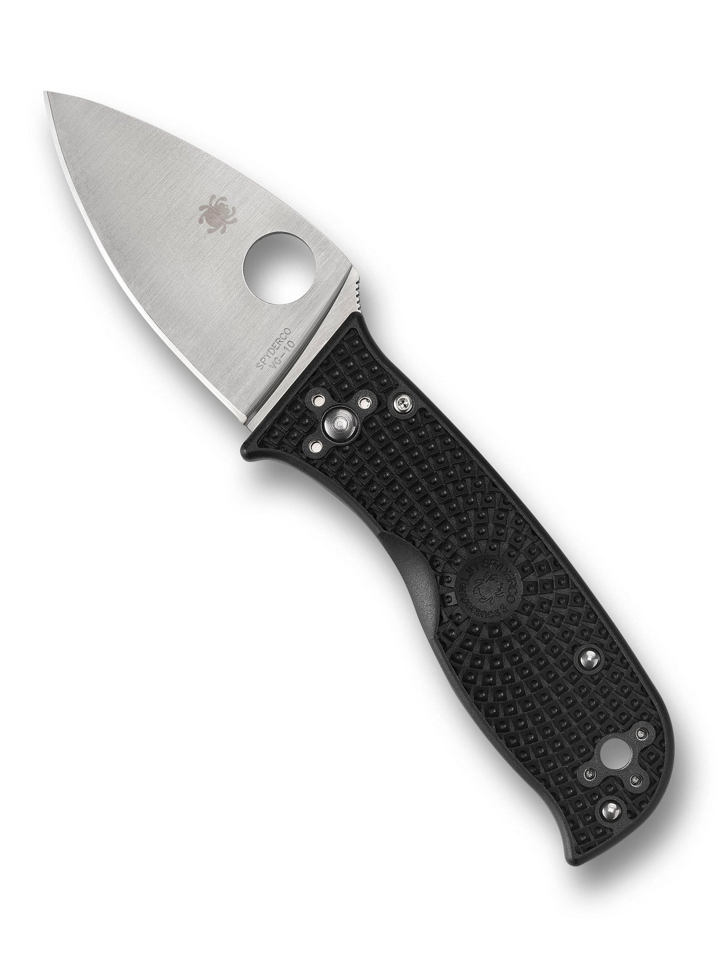 Spyderco Lil' Temperance 3 Lightweight C69PBK3 open position showing VG-10 leaf-shaped blade