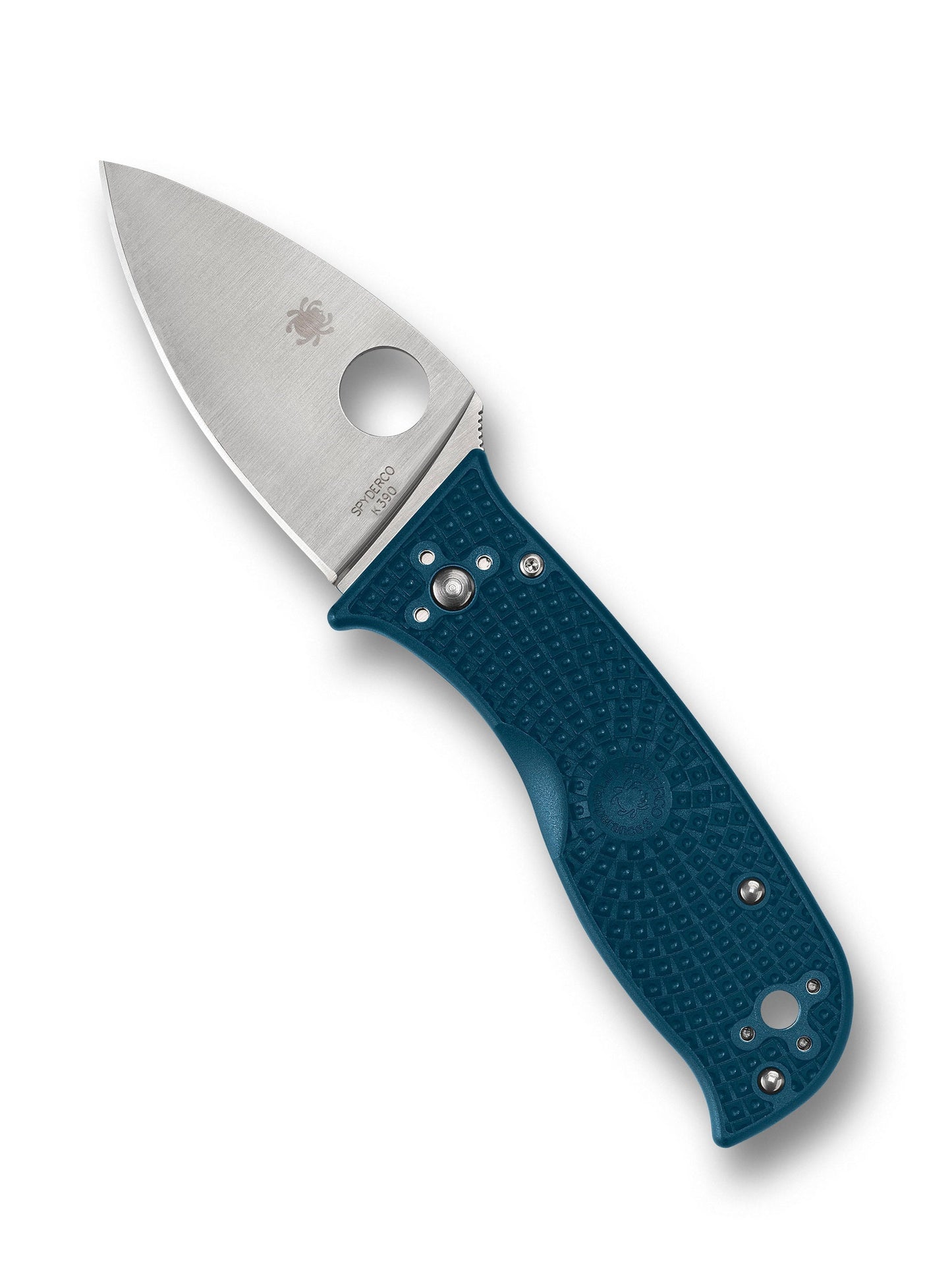 Spyderco Lil' Temperance 3 Lightweight K390 C69PBL3K390 open position showing satin K390 blade
