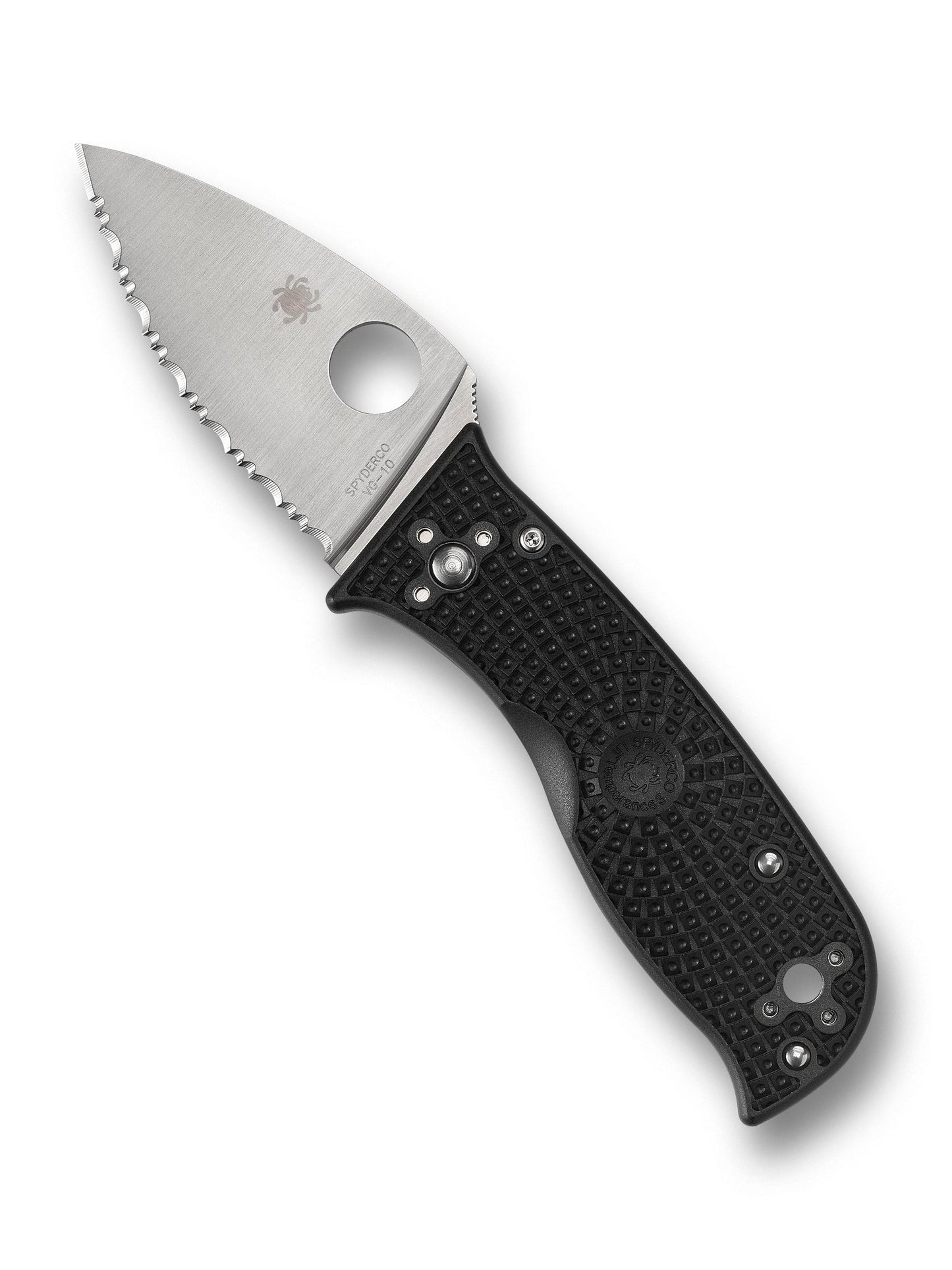 Spyderco Lil' Temperance 3 Lightweight C69SBK3 SpyderEdge blade shown in the open position