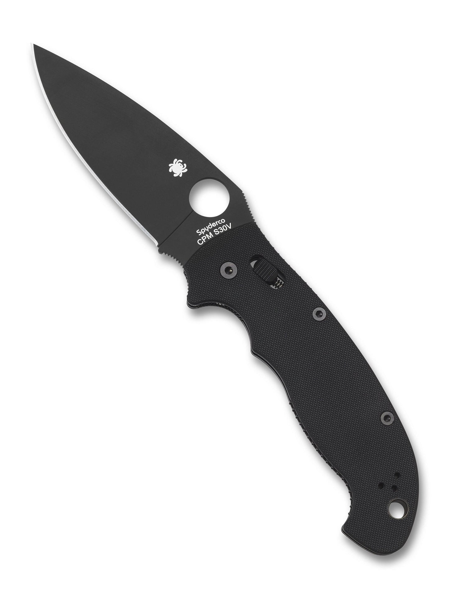 Spyderco Manix 2 XL C95GPBBK2 open showing 3.85 inch black DLC CPM S30V leaf blade