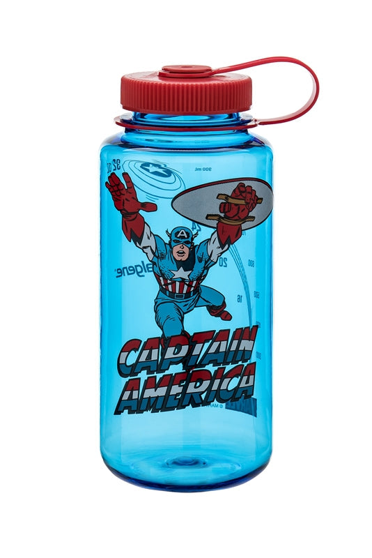 Nalgene Marvel Collection 32oz Wide Mouth Water Bottle-Captain America Blue