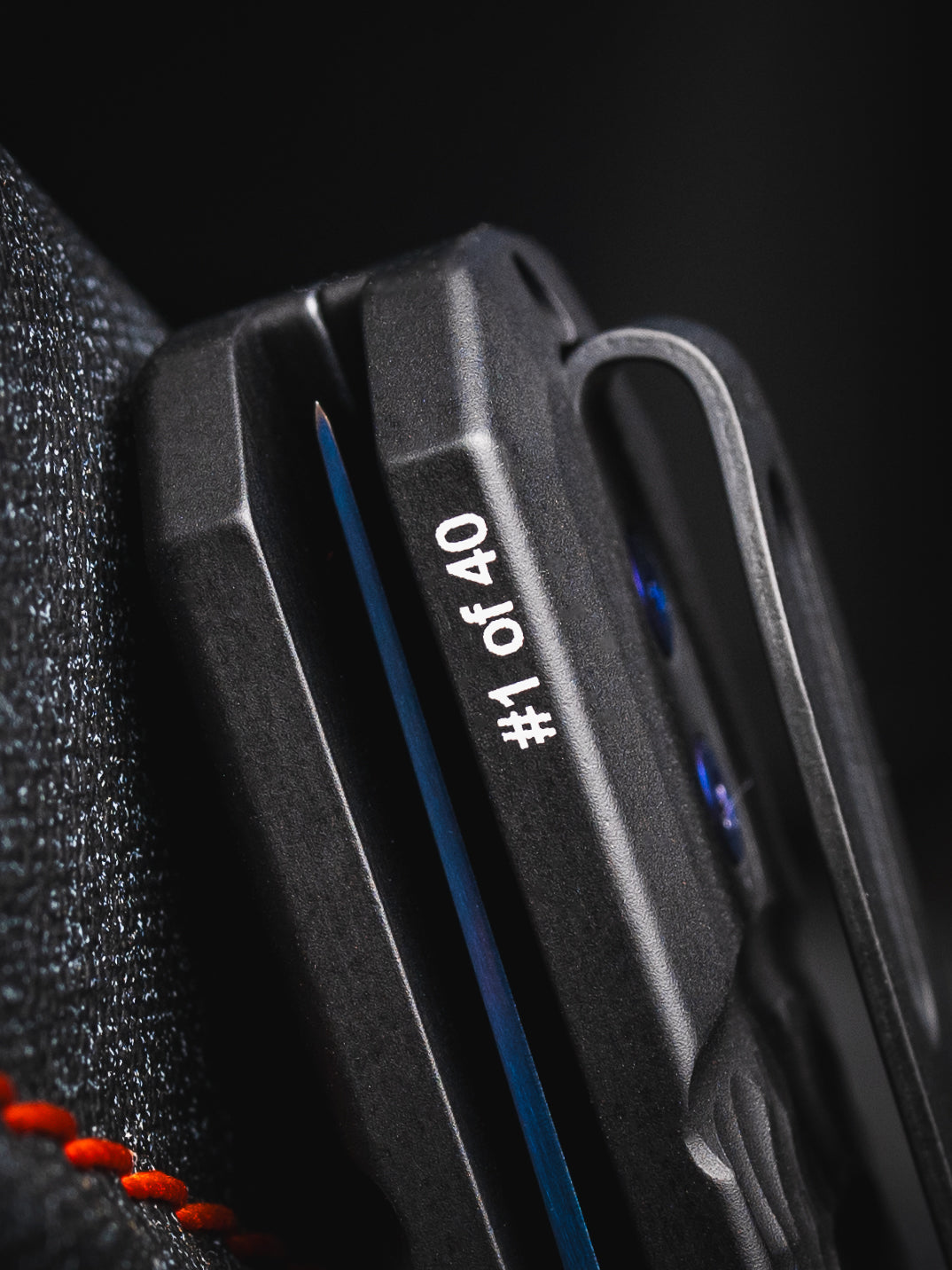 Pro-Tech Godfather CCKSF26.Godfather.1 serial number detail – #1 of 40, black wide deep carry clip