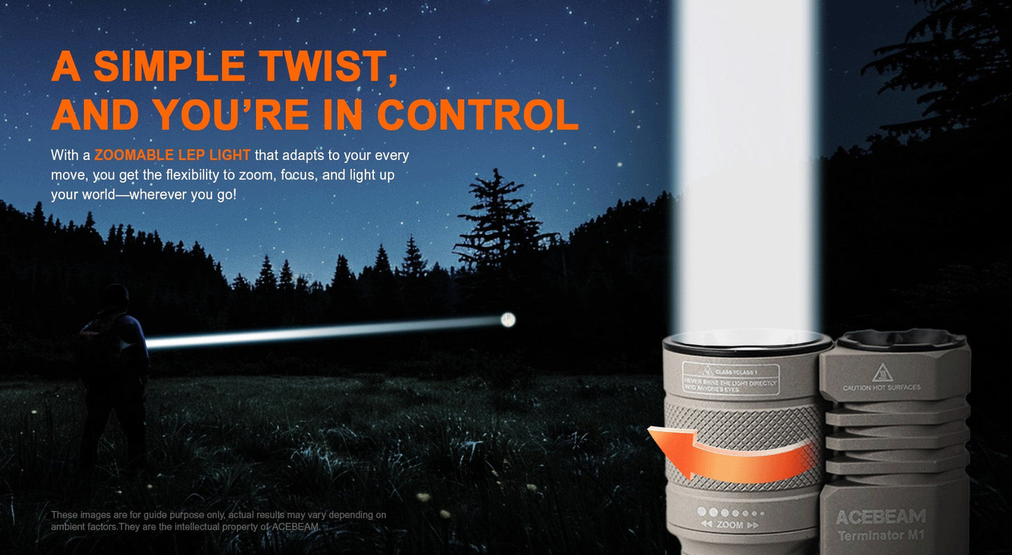 Acebeam Terminator M1 Desert Tan 5000K (M1-Desert 5000K) 1,600-meter LEP spotlight