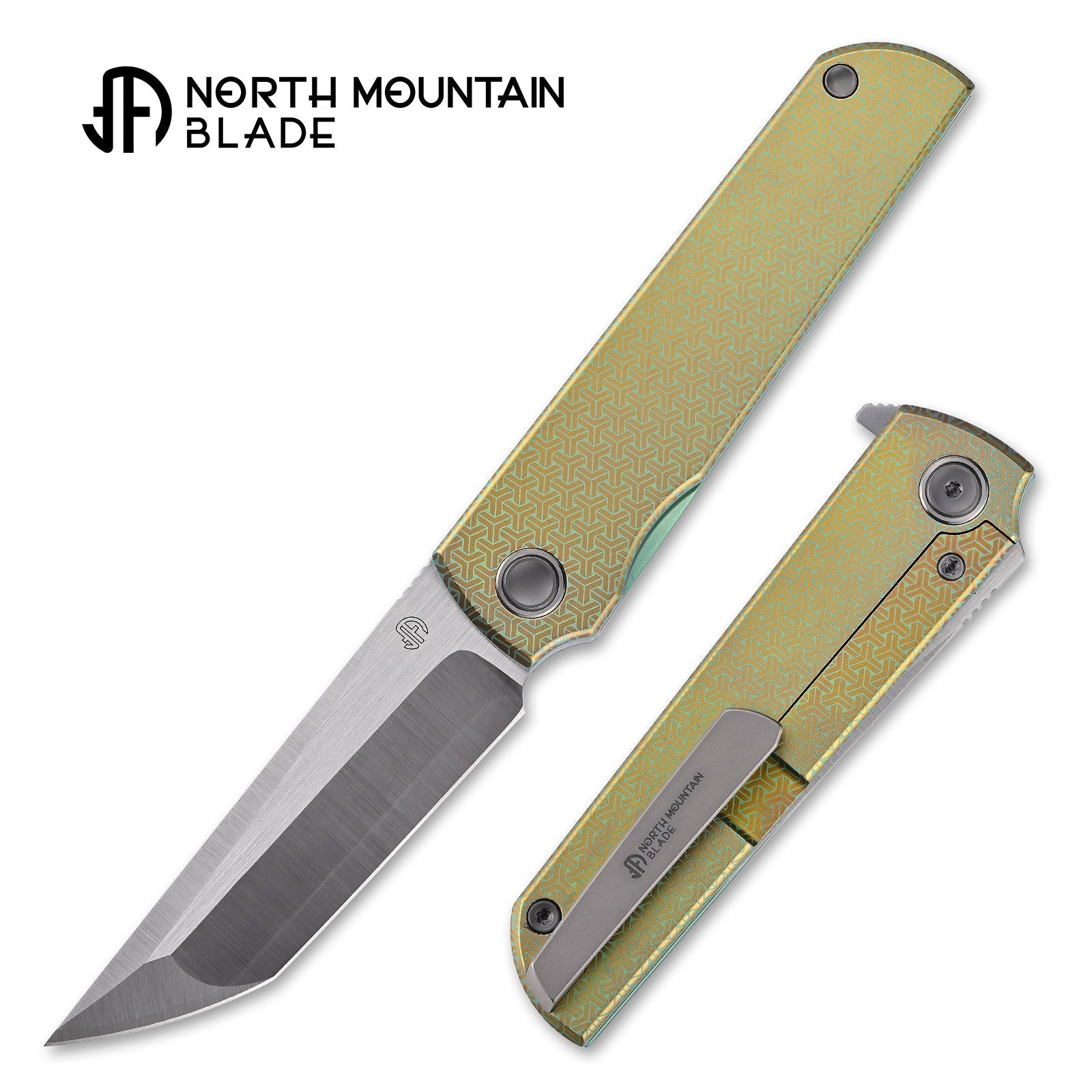 North Mountain Blade Kick Stop Chop ChopKickStop-GridTi-ZDP open position showing ZDP-189 tanto blade